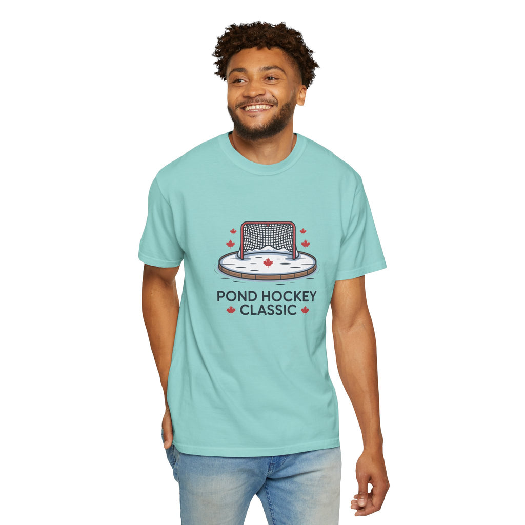 Pond Hockey Classic T-Shirt — Retro Ice Rink Hockey Graphic Tee