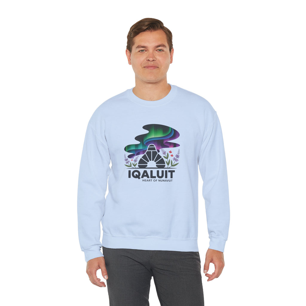 Iqaluit Northern Lights Sweatshirt – Heart of Nunavut Souvenir Crewneck