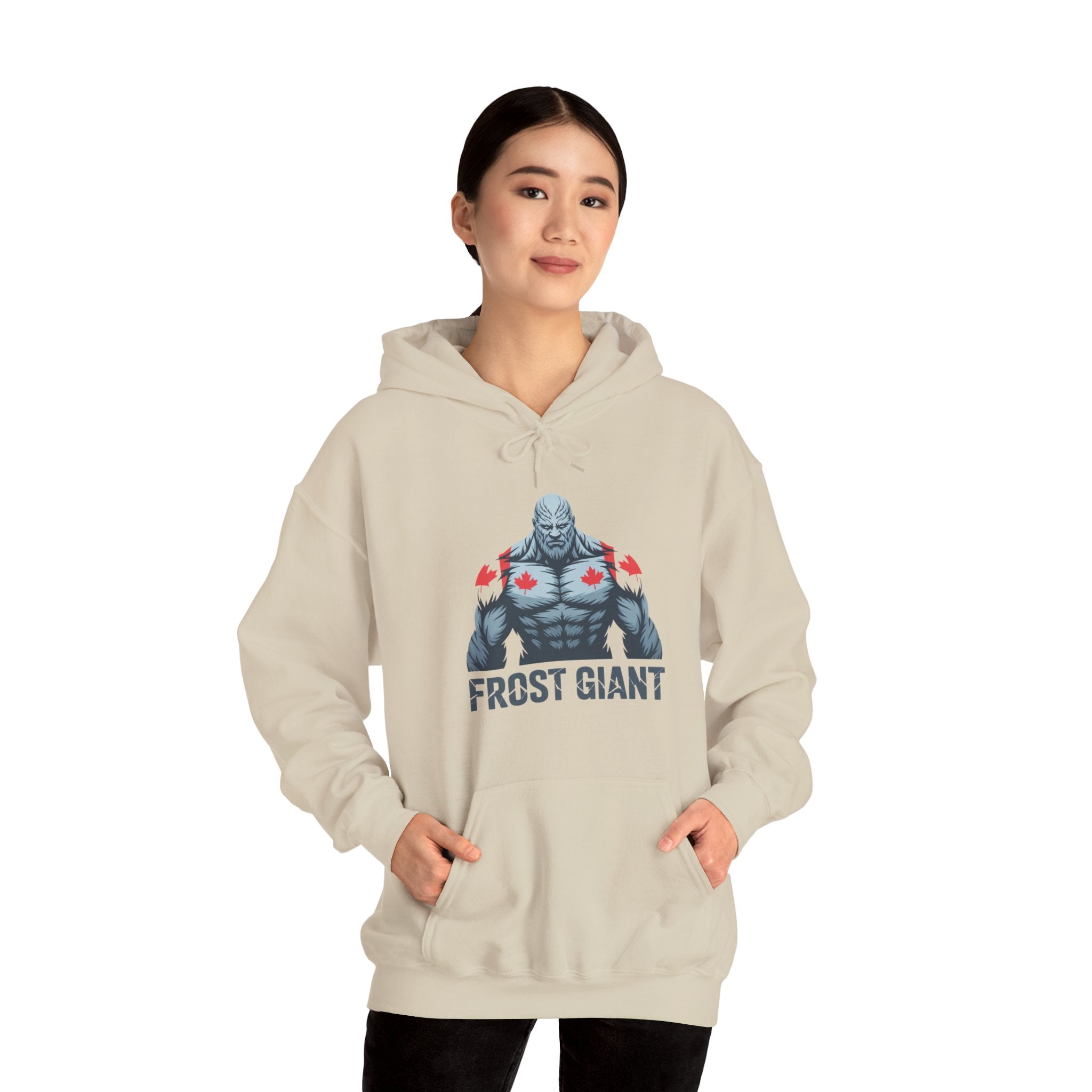 Frost Giant Hoodie — Canadian Maple Chest Winter Monster Sweatshirt