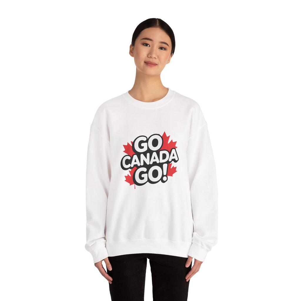Go Canada Go! Crewneck Sweatshirt — Canadian Pride Maple Leaf Pullover
