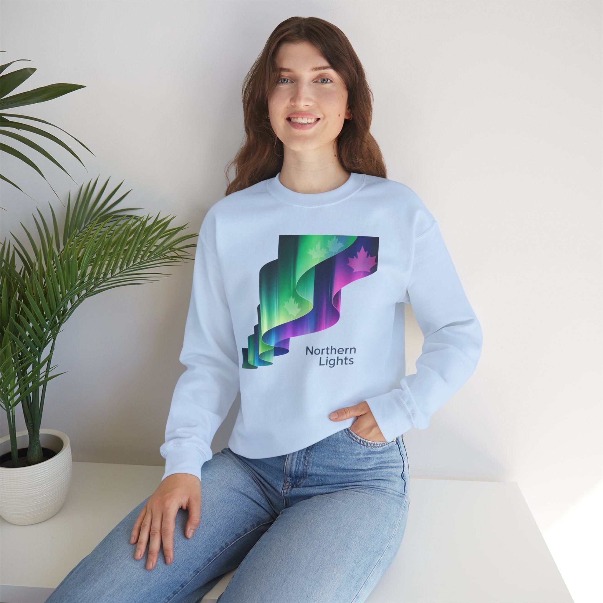 Northern Lights Crewneck Sweatshirt — Aurora Graphic Pullover