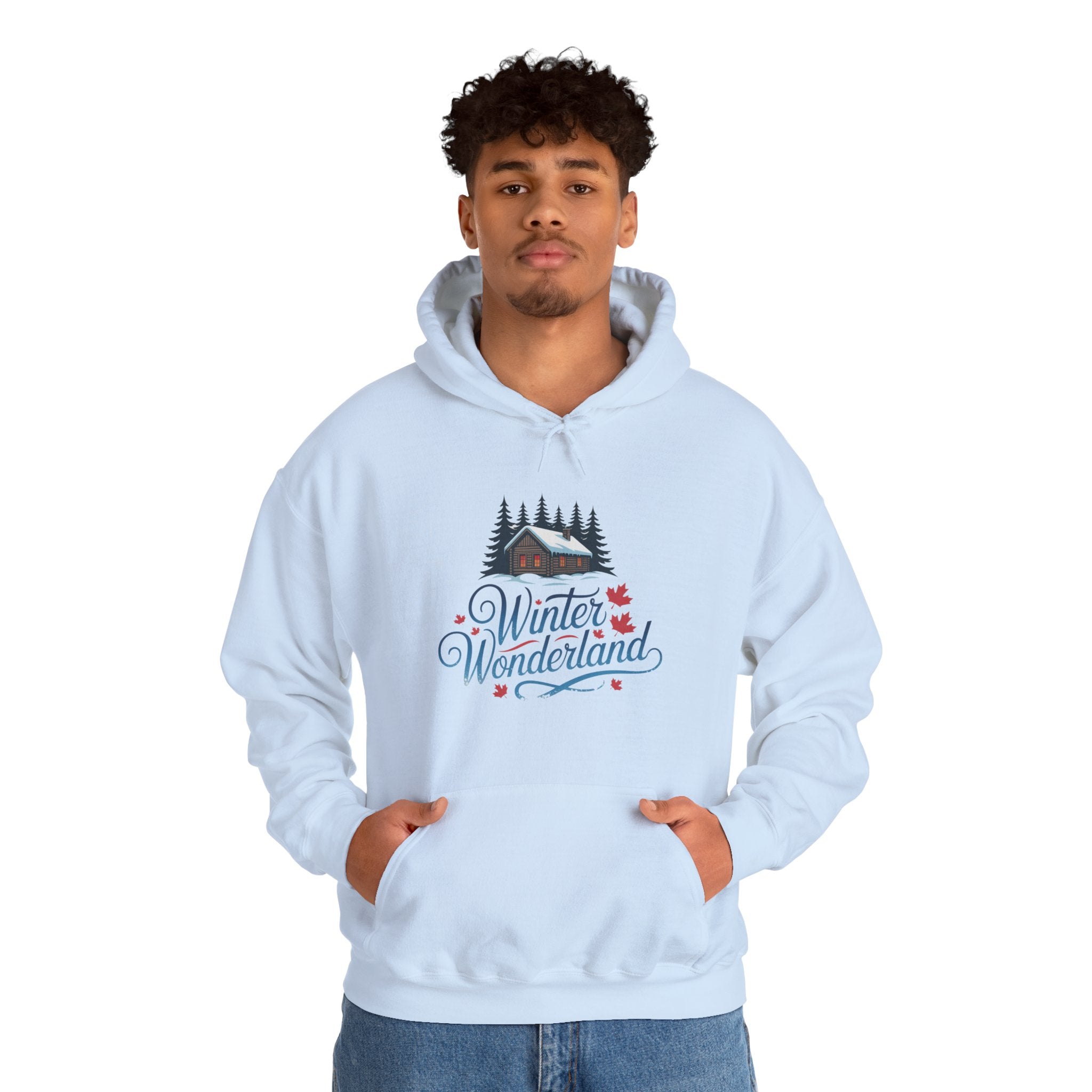 Winter Wonderland Hoodie — Cozy Cabin Snow Scene Hooded Sweatshirt