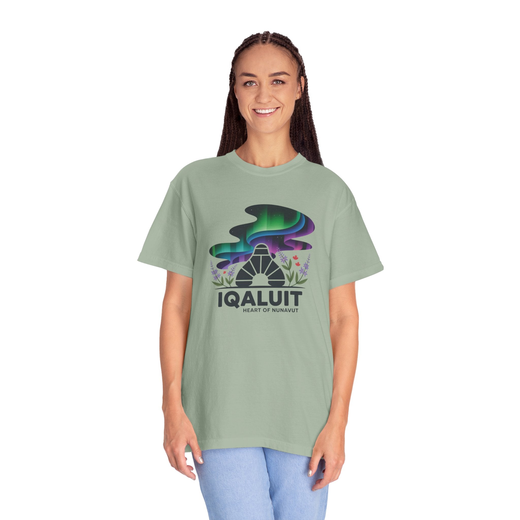 Iqaluit Northern Lights T-Shirt – Heart of Nunavut Souvenir Tee
