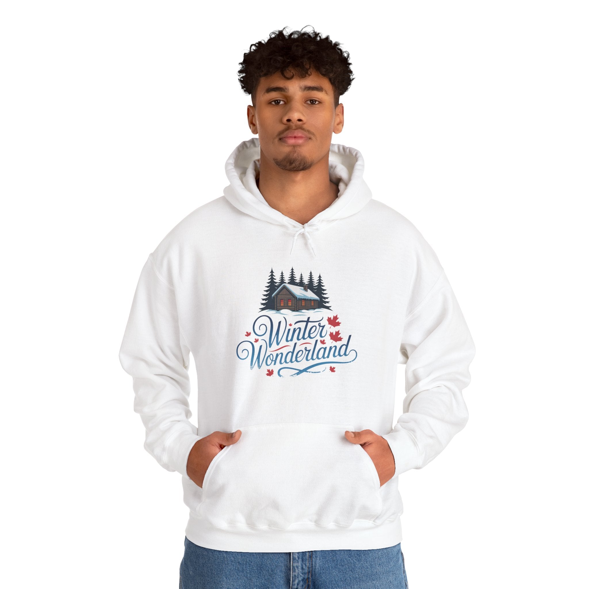 Winter Wonderland Hoodie — Cozy Cabin Snow Scene Hooded Sweatshirt