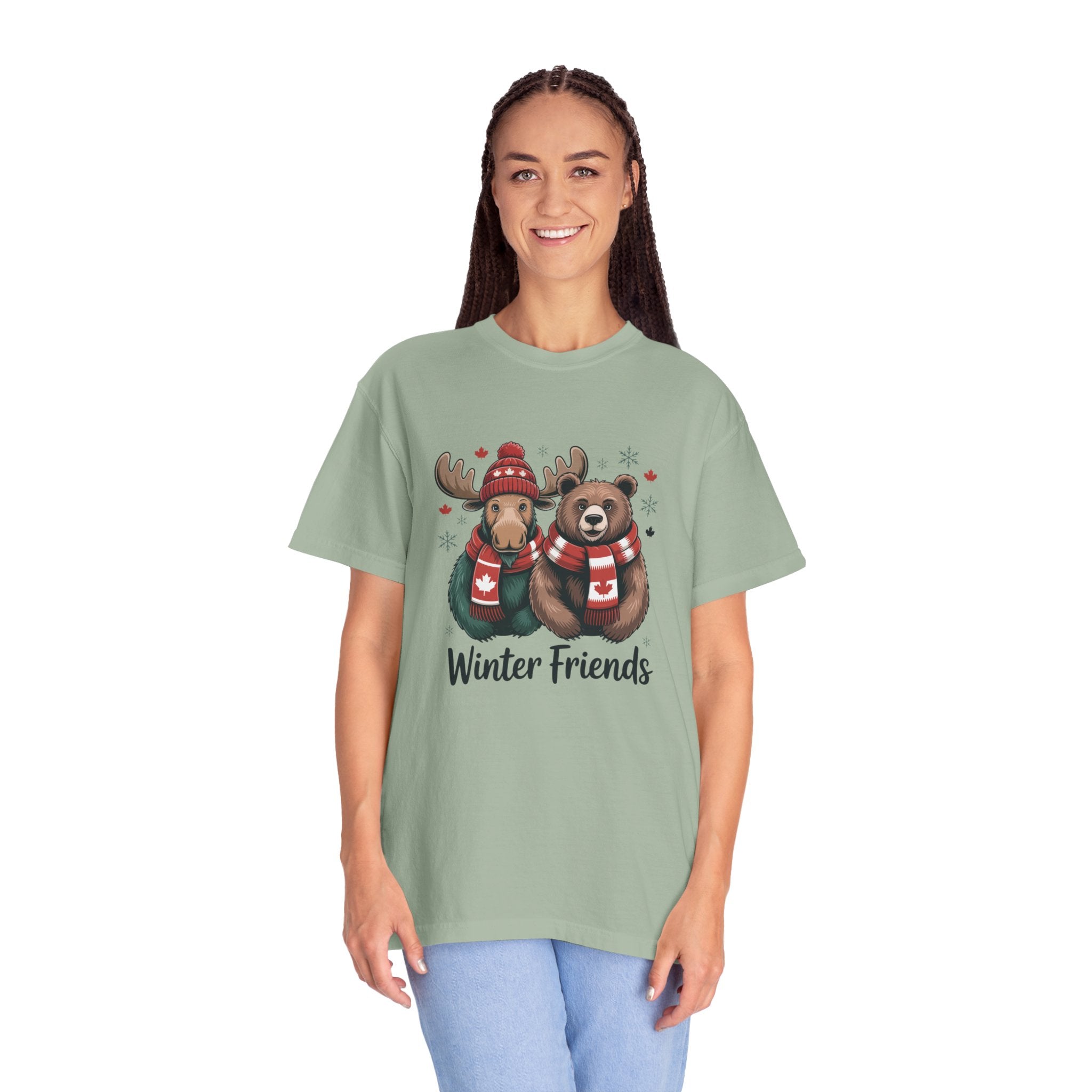 Winter Friends T-Shirt — Moose & Bear Holiday Graphic Tee