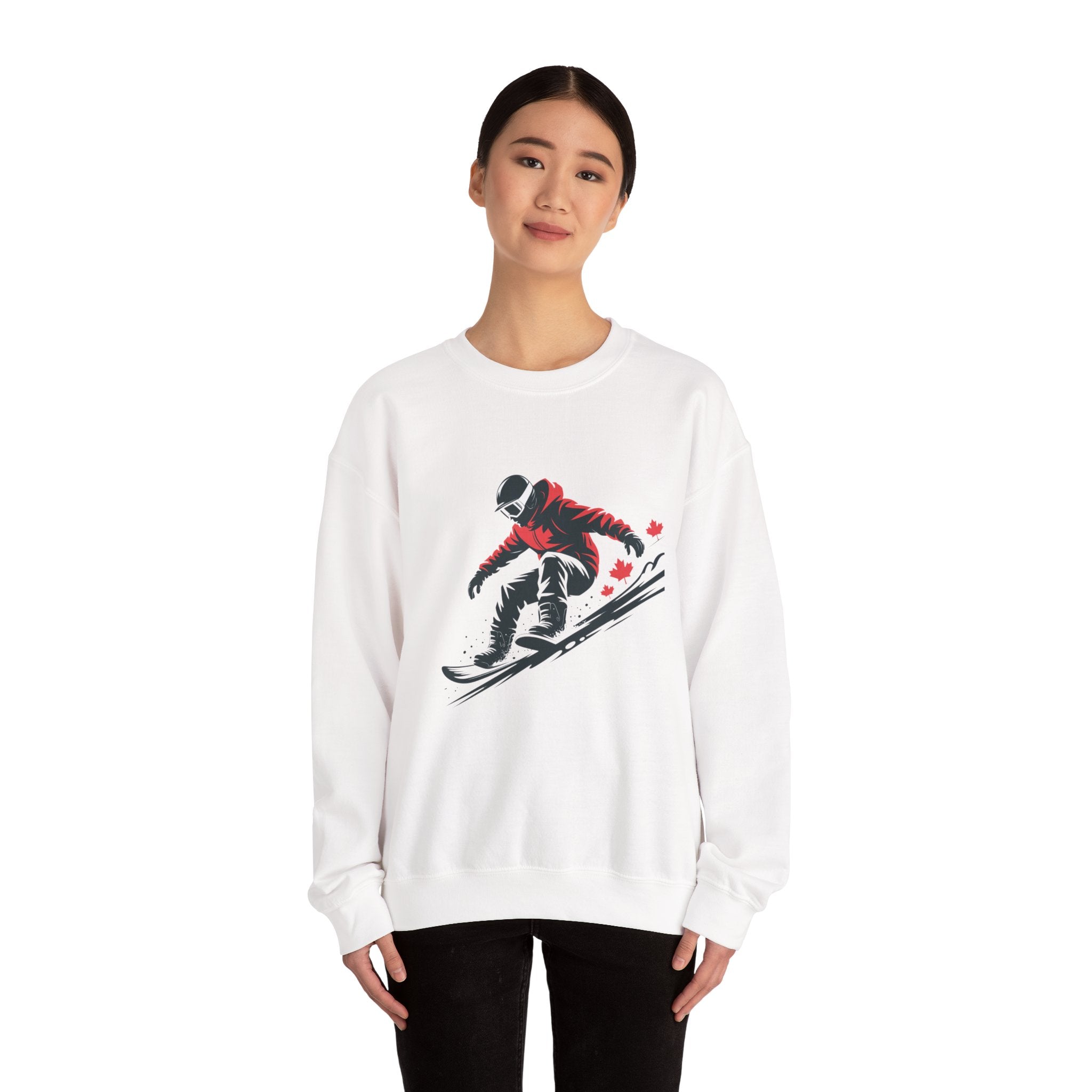 Snowboarder Graphic Sweatshirt – Red Jacket Winter Snowboarding Crewneck