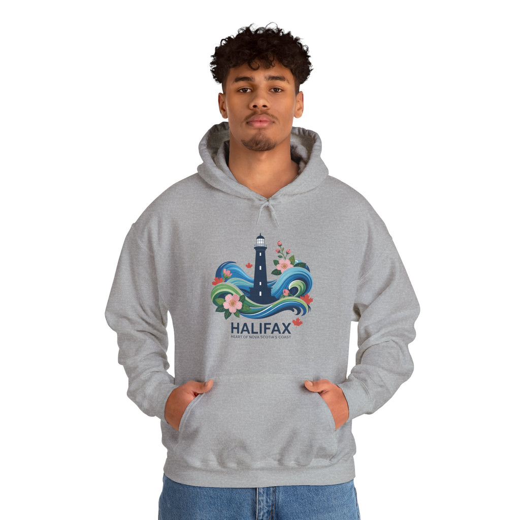 Halifax Lighthouse Hoodie — Coastal Floral Nova Scotia Sweatshirt
