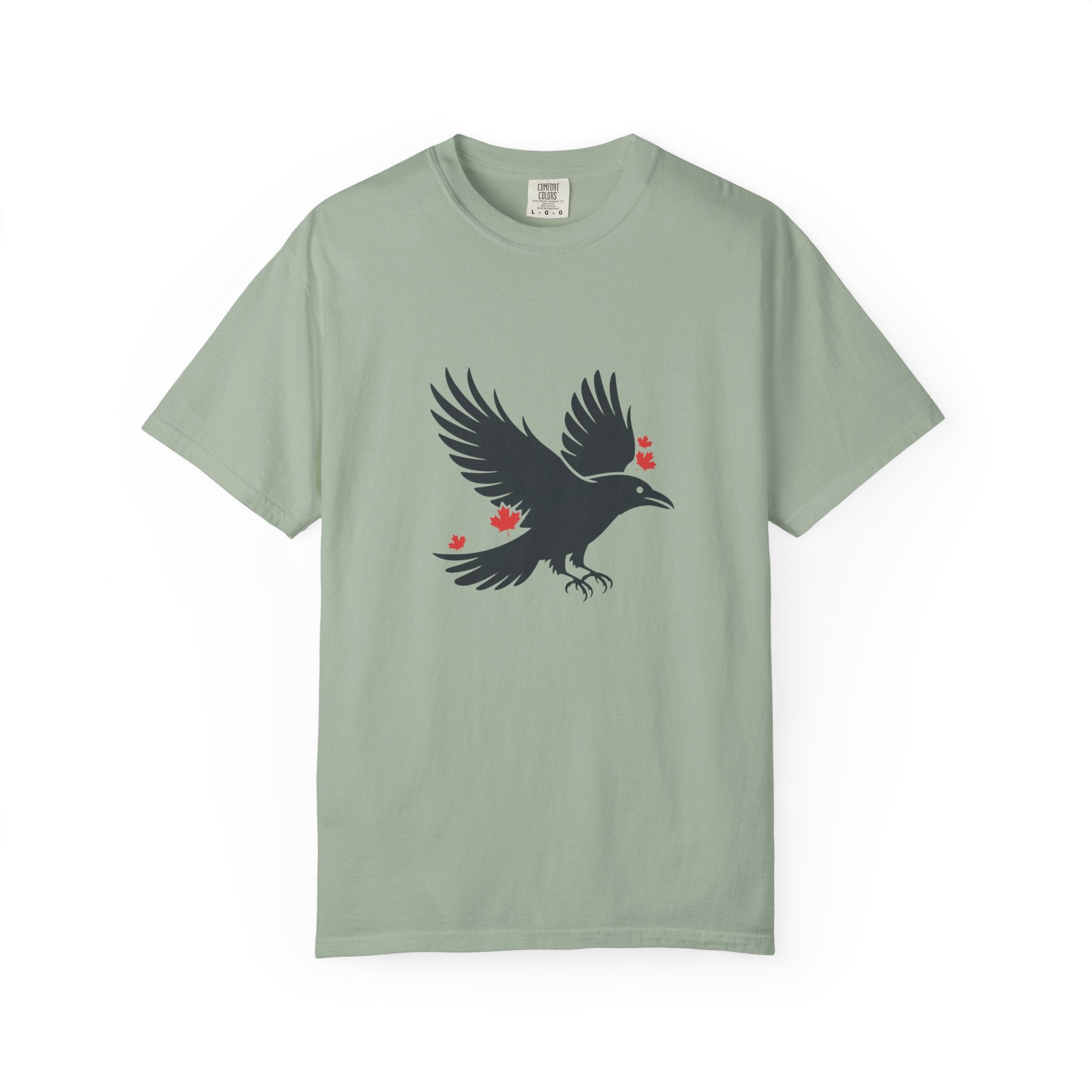 Raven with Red Maple Leaves T-Shirt