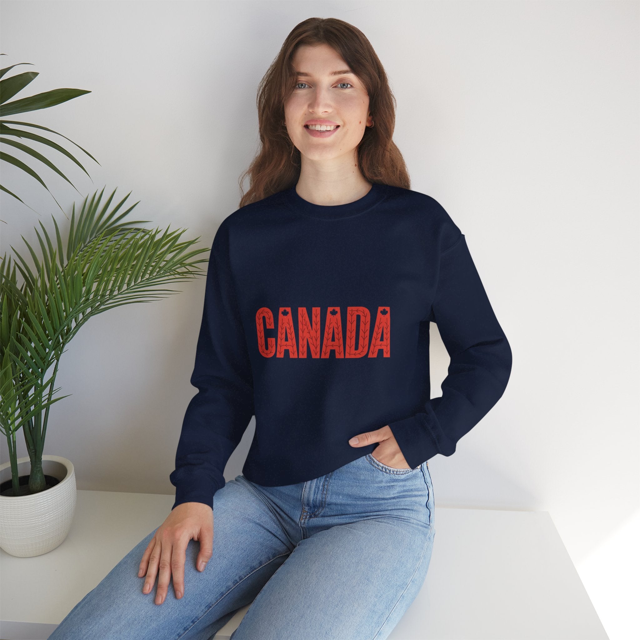 Canada Crewneck Sweatshirt – Retro Red Block Lettering