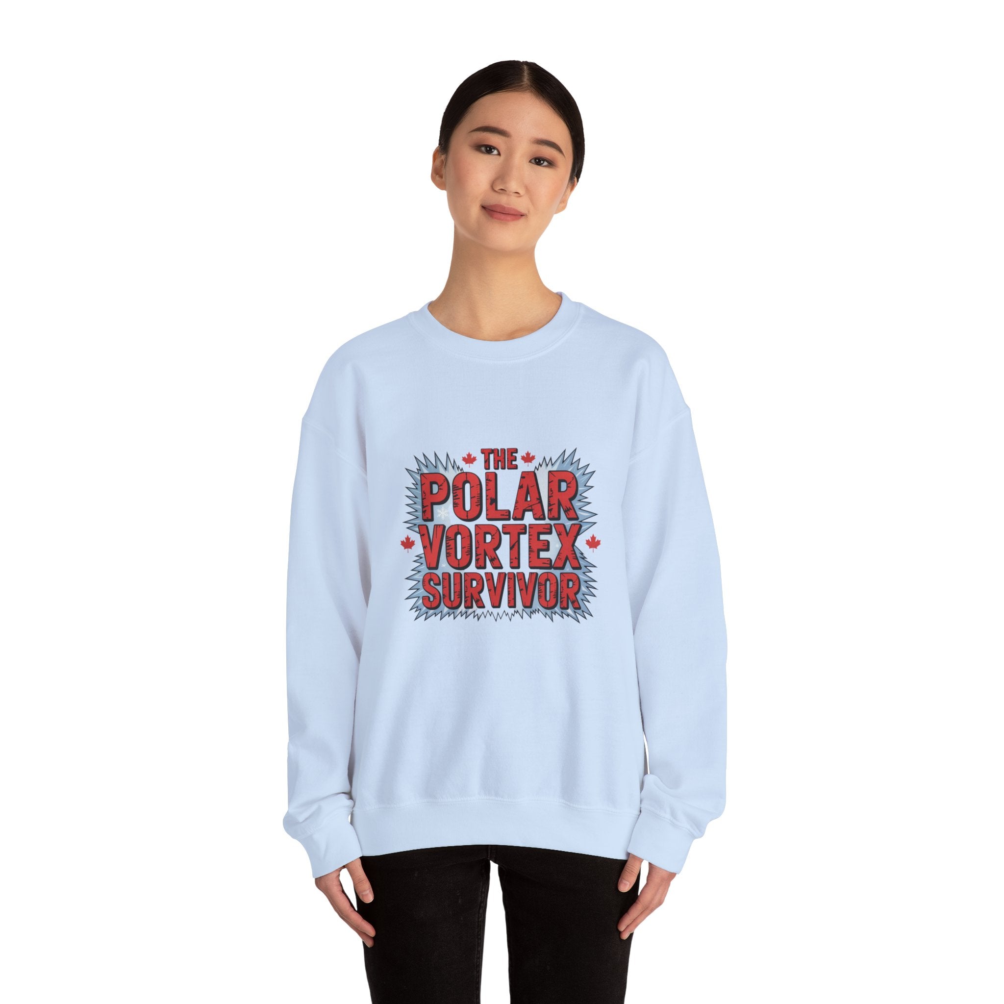 Polar Vortex Survivor Sweatshirt — Funny Winter Cold Weather Crewneck