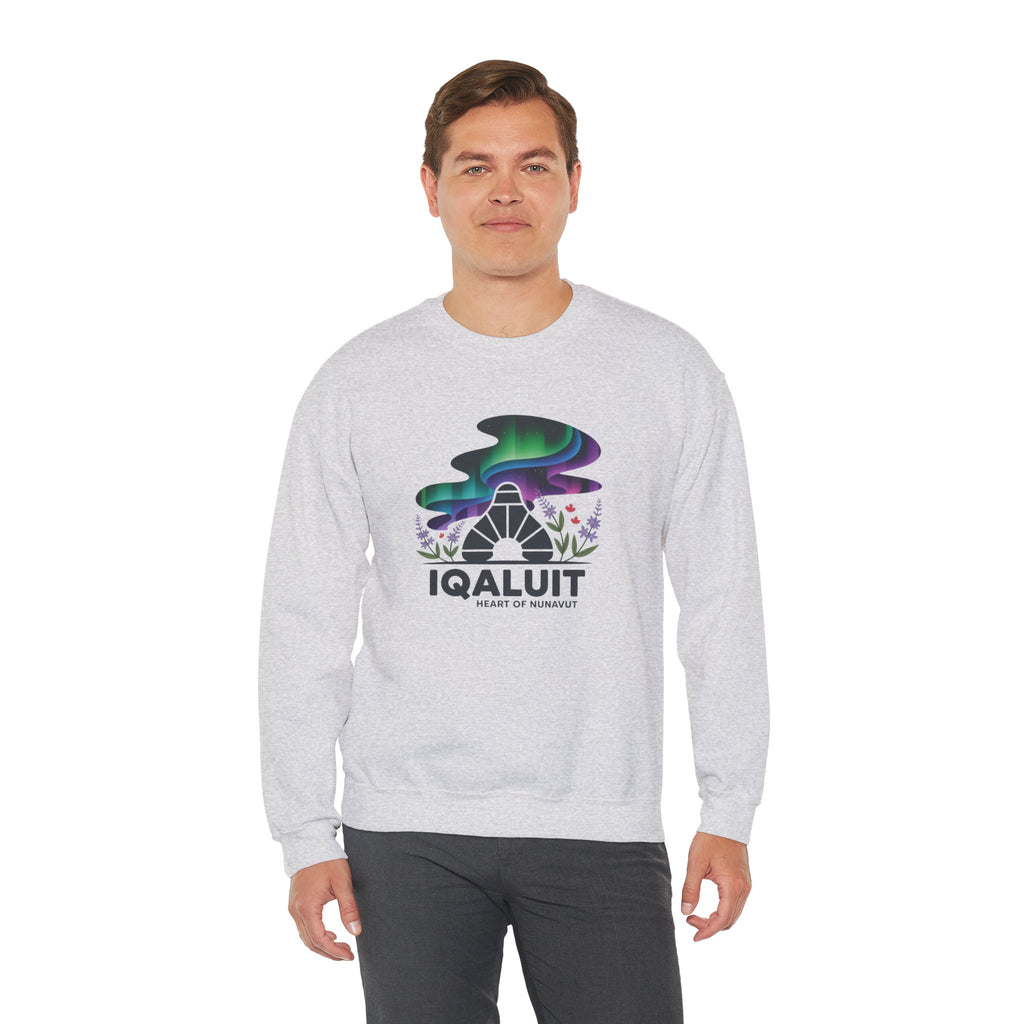 Iqaluit Northern Lights Sweatshirt – Heart of Nunavut Souvenir Crewneck