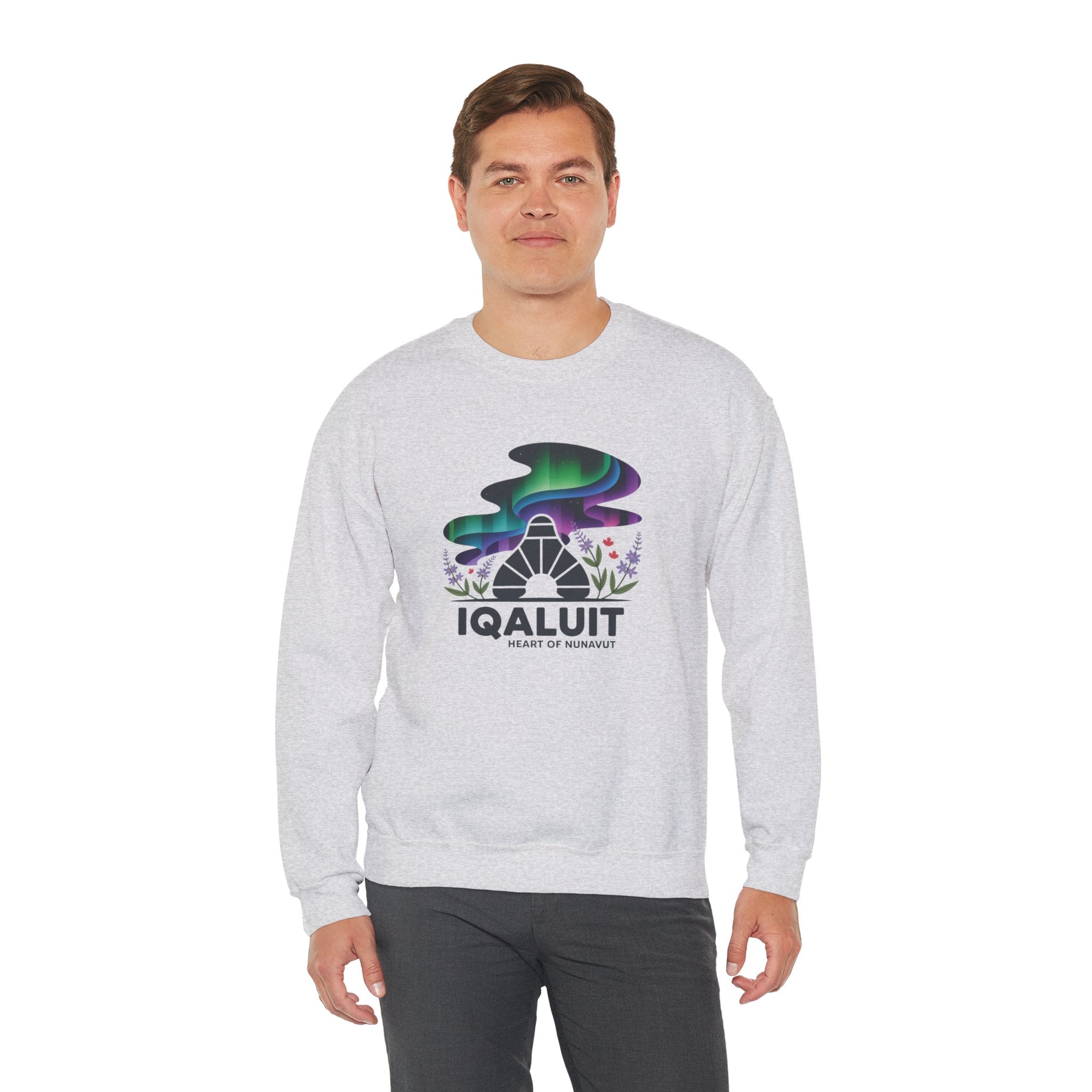 Iqaluit Northern Lights Sweatshirt – Heart of Nunavut Souvenir Crewneck
