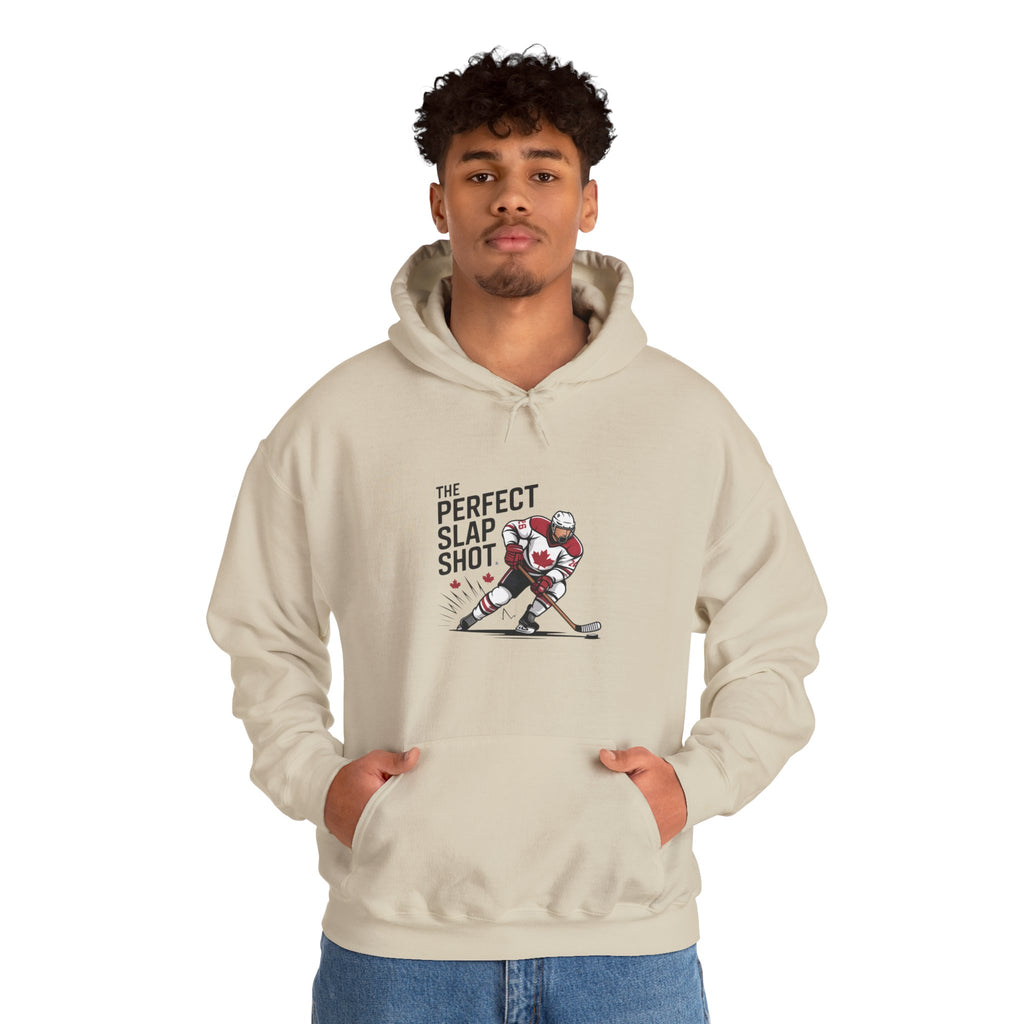Hockey Slapshot Hoodie – "The Perfect Slap Shot" Graphic Hooded Sweatshirt