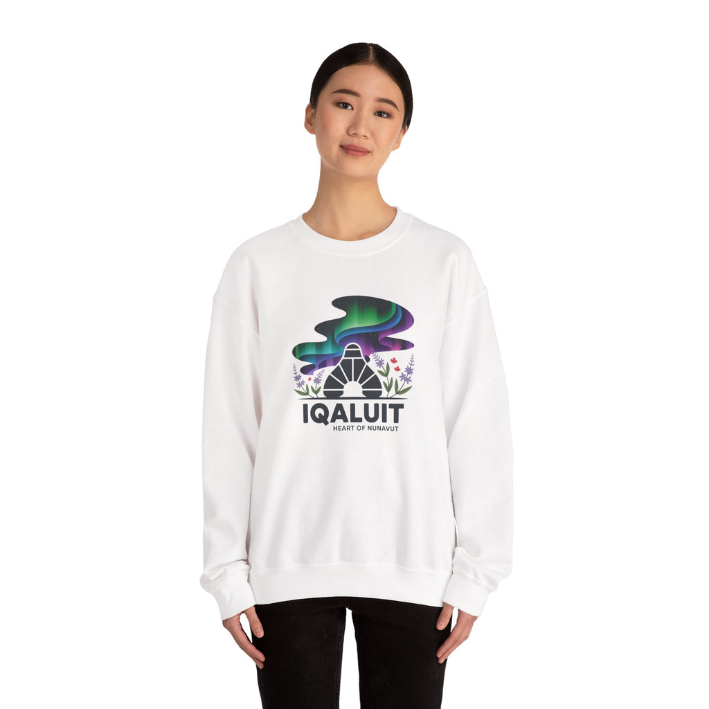 Iqaluit Northern Lights Sweatshirt – Heart of Nunavut Souvenir Crewneck