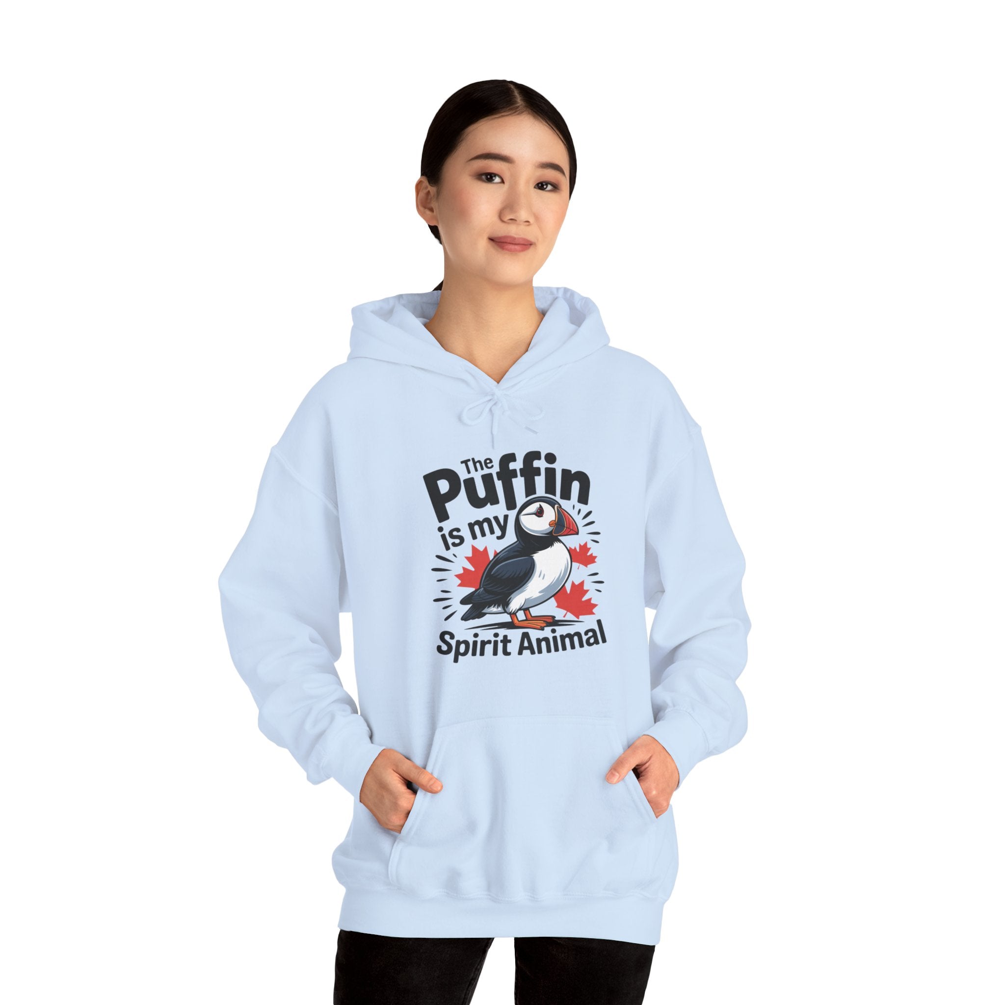 Puffin Spirit Animal Hoodie — "The Puffin is my Spirit Animal" Cute Bird Graphic Hooded Sweatshirt