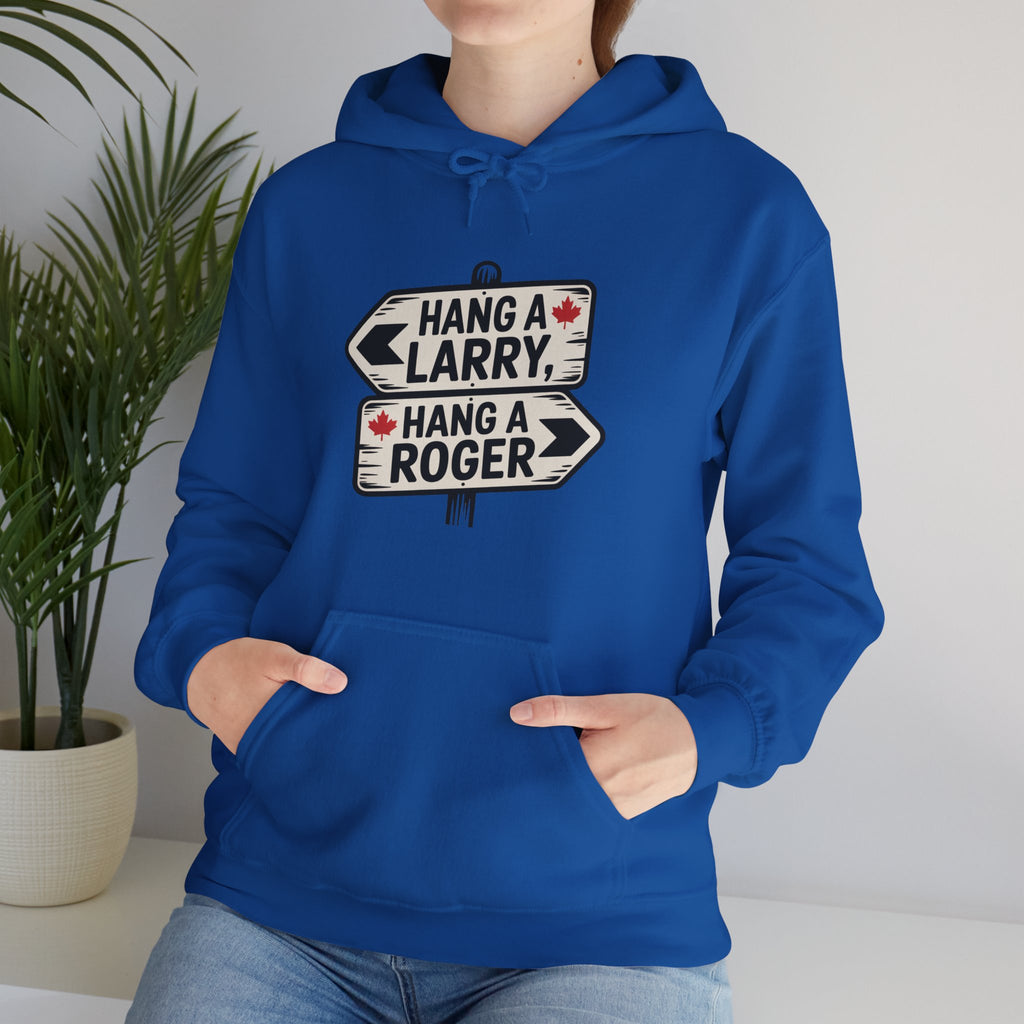'Hang a Larry / Hang a Roger' Road Sign Graphic Hoodie