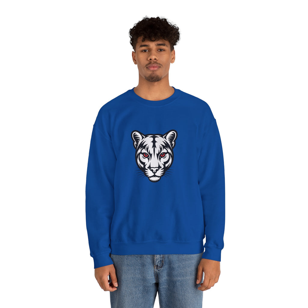 Cougar Face Crewneck Sweatshirt — Minimal Graphic