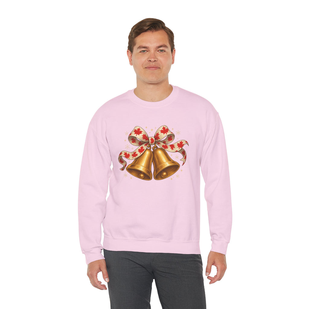 Christmas Bells Sweatshirt — Festive Maple Ribbon Holiday Crewneck