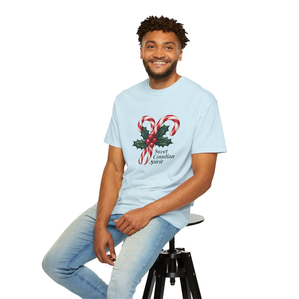 "Sweet Canadian Spirit" - Candy Cane Holiday T Shirt