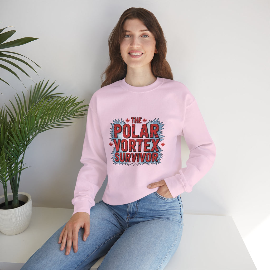 Polar Vortex Survivor Sweatshirt — Funny Winter Cold Weather Crewneck