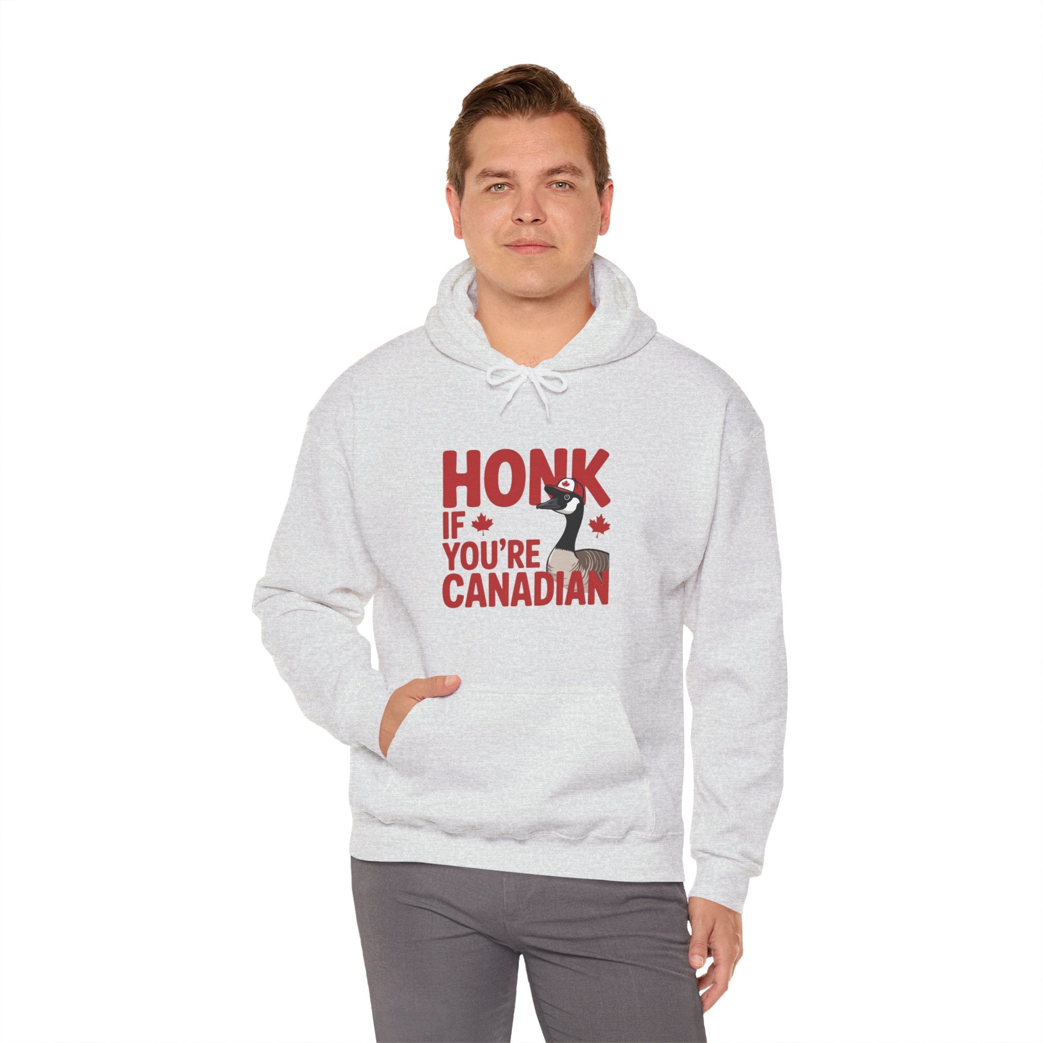 Hoodie - "Honk If You're Canadian" Maple Goose Canada Pride Sweatshirt
