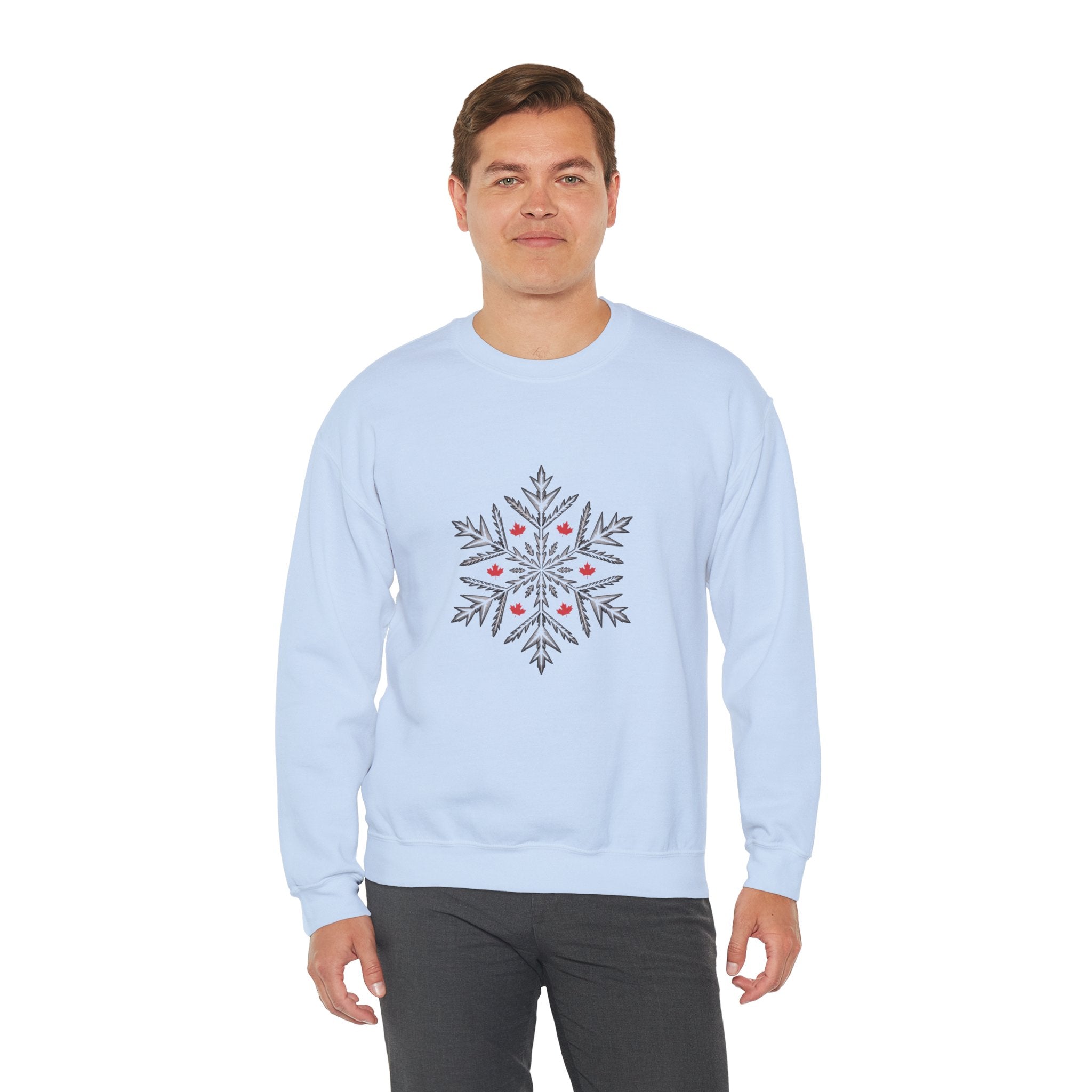 Minimal Snowflake Design with Red Berry Accents - Sweatshirt