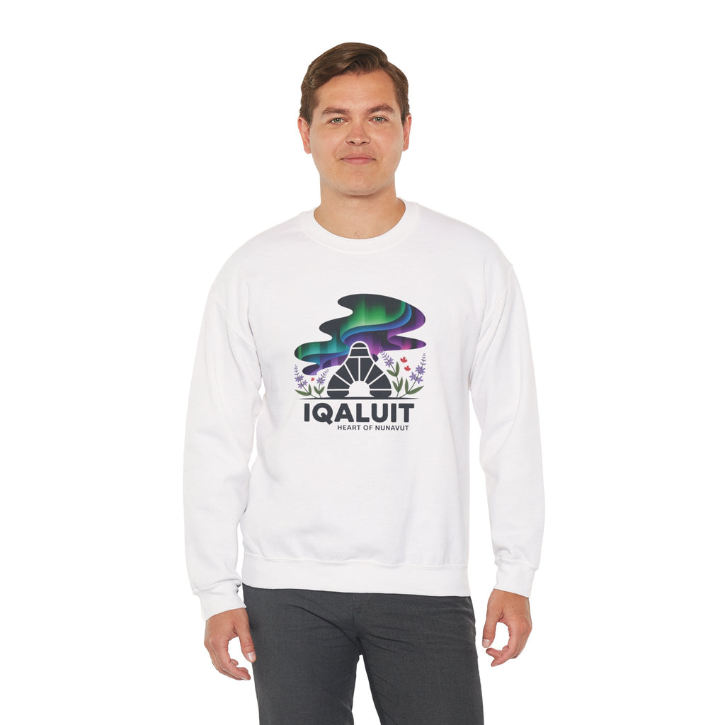 Iqaluit Northern Lights Sweatshirt – Heart of Nunavut Souvenir Crewneck