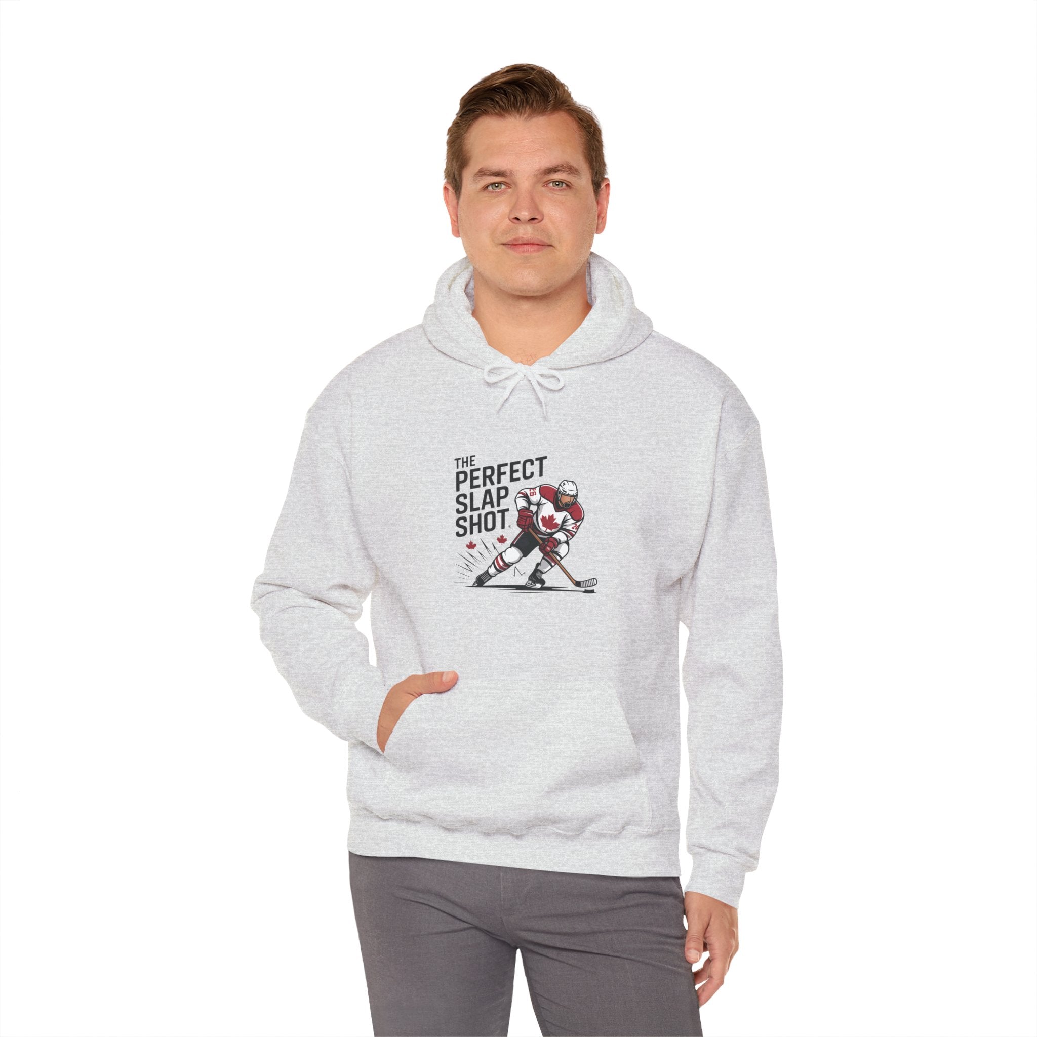 Hockey Slapshot Hoodie – "The Perfect Slap Shot" Graphic Hooded Sweatshirt