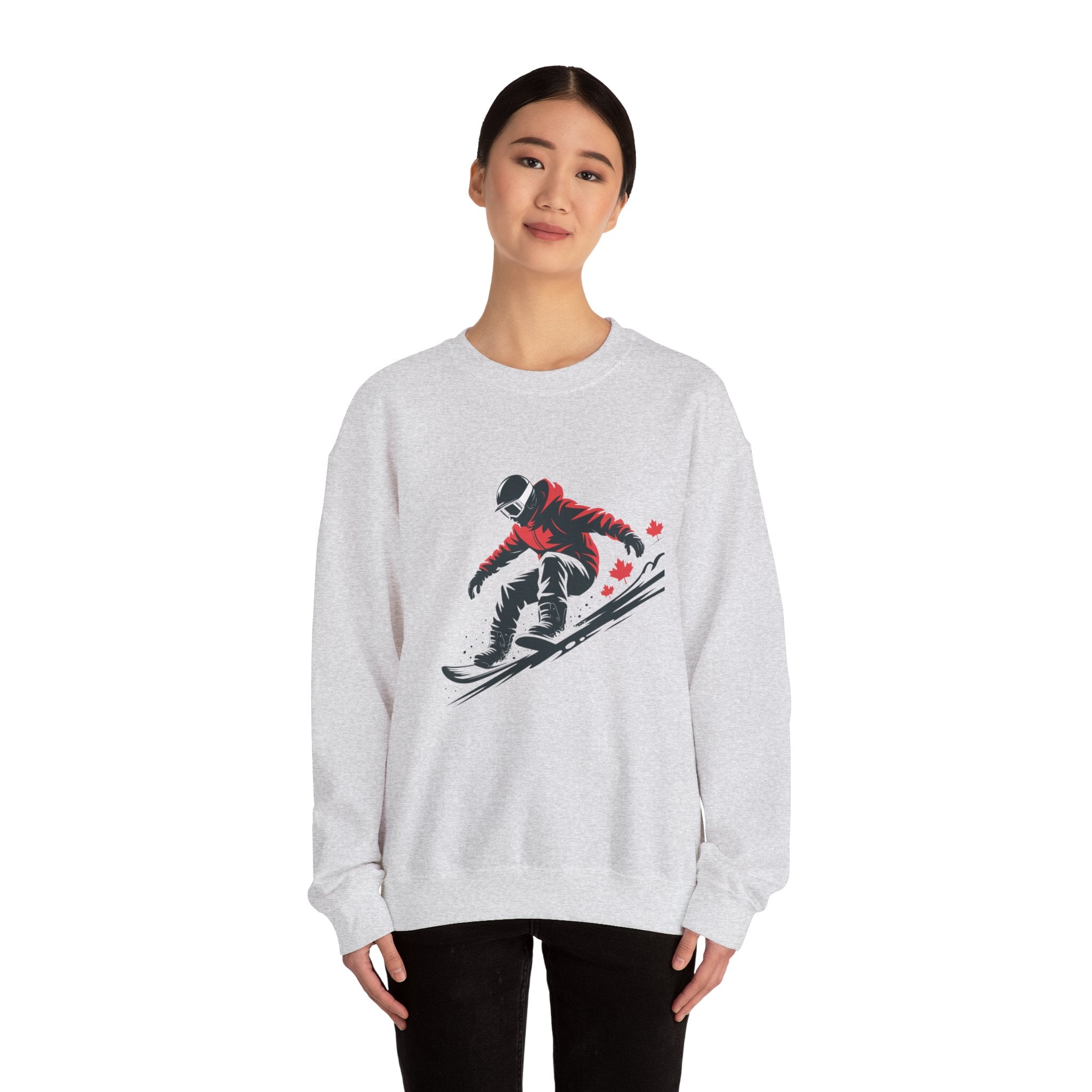 Snowboarder Graphic Sweatshirt – Red Jacket Winter Snowboarding Crewneck
