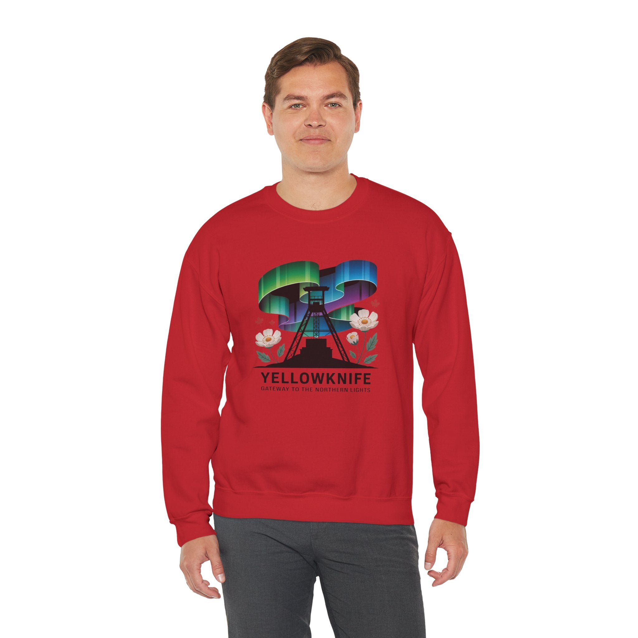 Yellowknife Northern Lights Crewneck Sweatshirt — Aurora Borealis Graphic