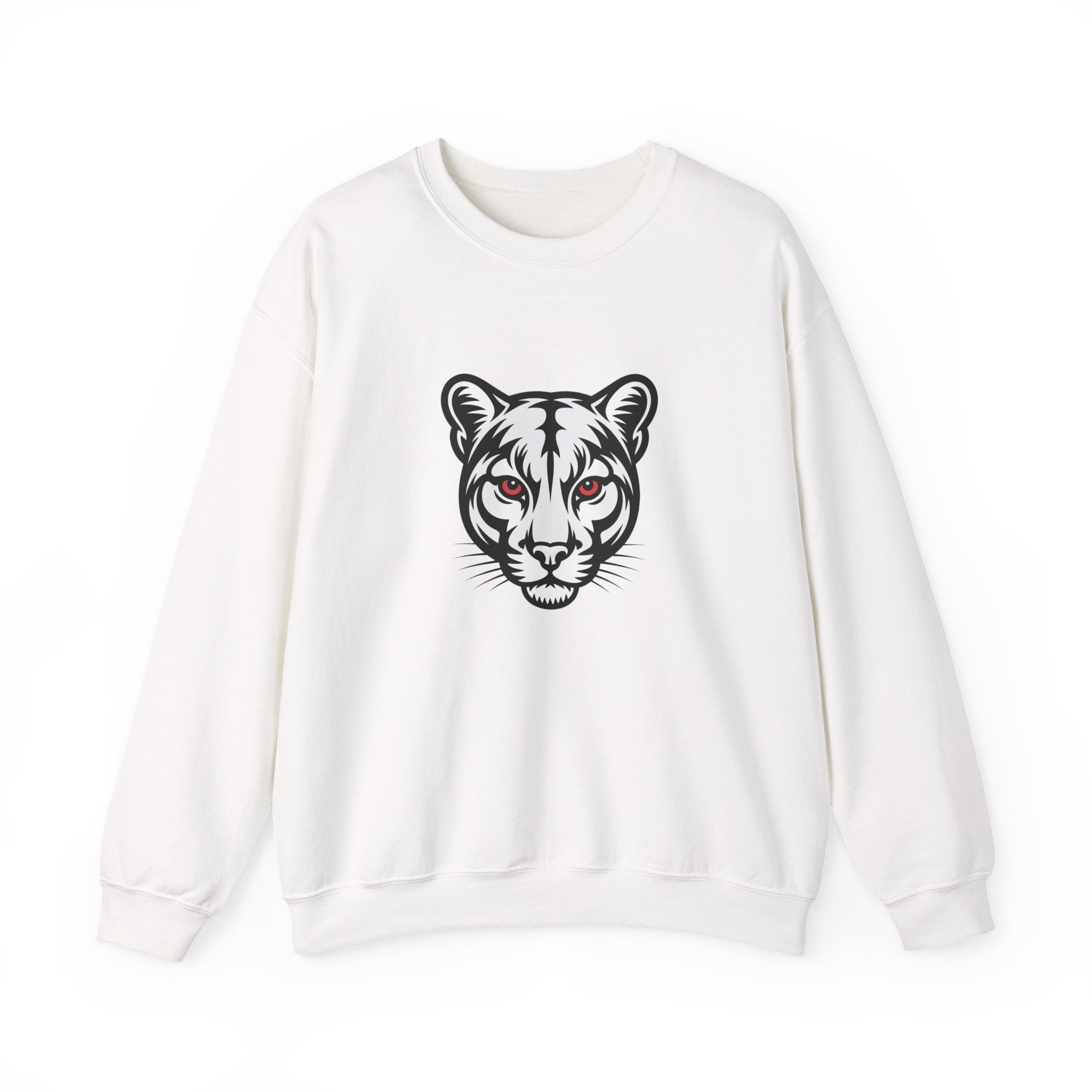Cougar Face Crewneck Sweatshirt — Minimal Graphic