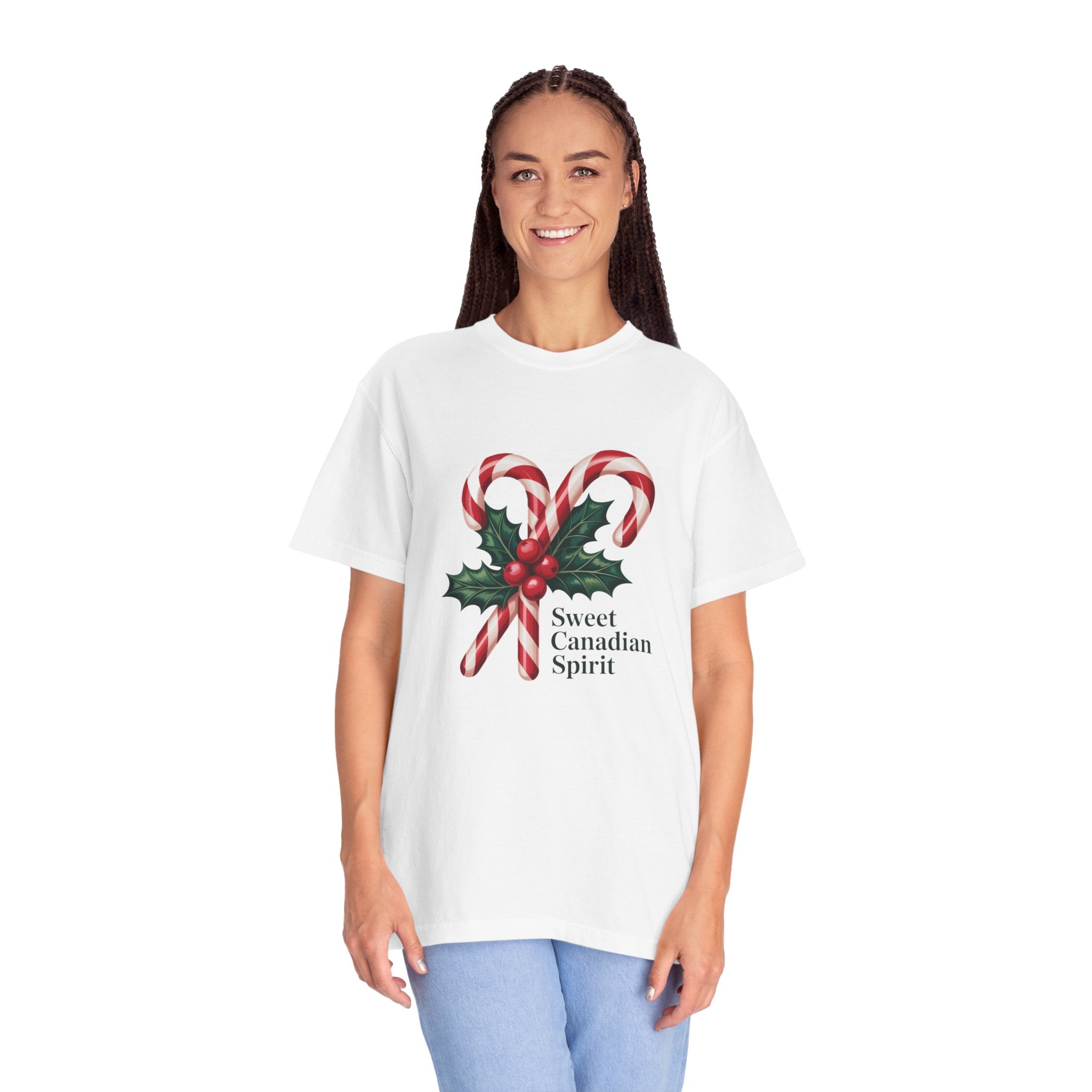 "Sweet Canadian Spirit" - Candy Cane Holiday T Shirt