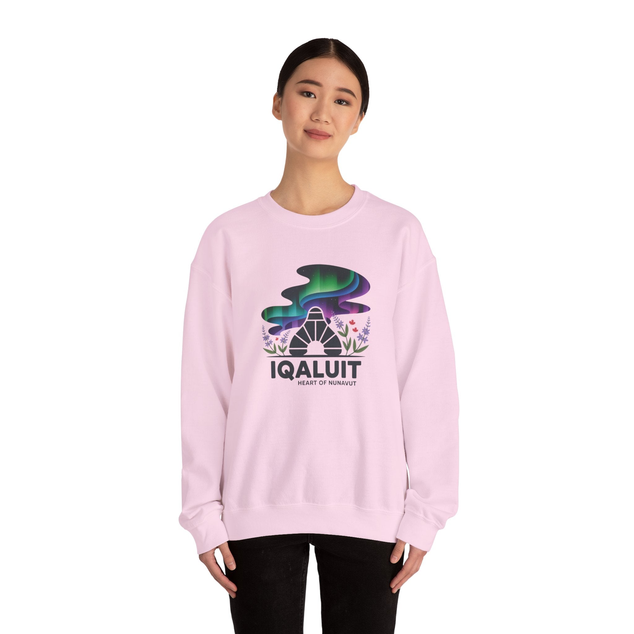 Iqaluit Northern Lights Sweatshirt – Heart of Nunavut Souvenir Crewneck