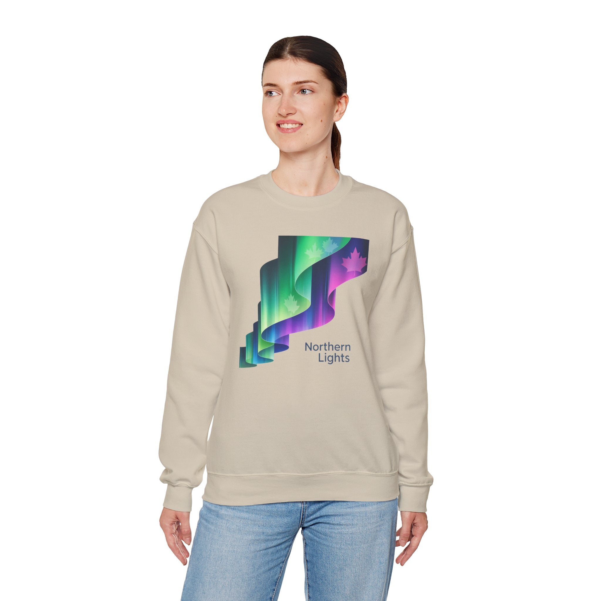 Northern Lights Crewneck Sweatshirt — Aurora Graphic Pullover