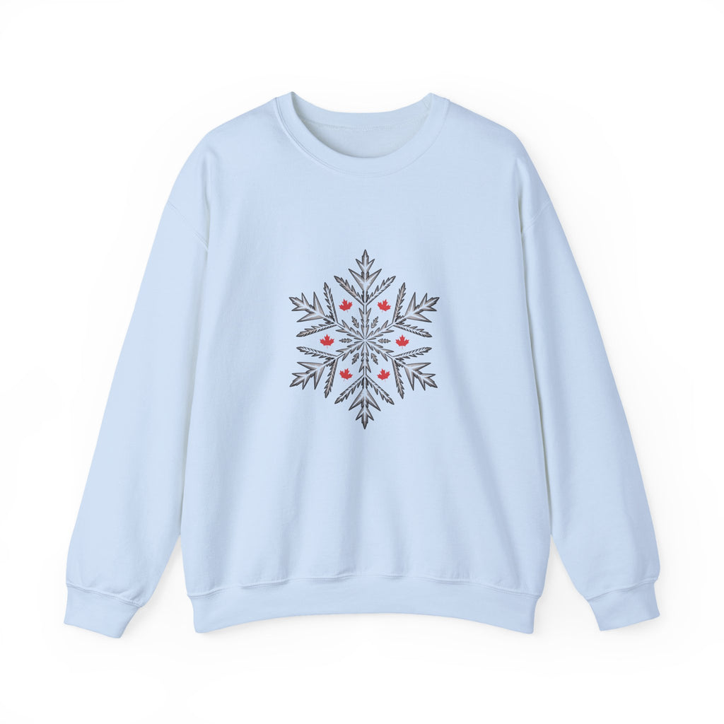 Minimal Snowflake Design with Red Berry Accents - Sweatshirt