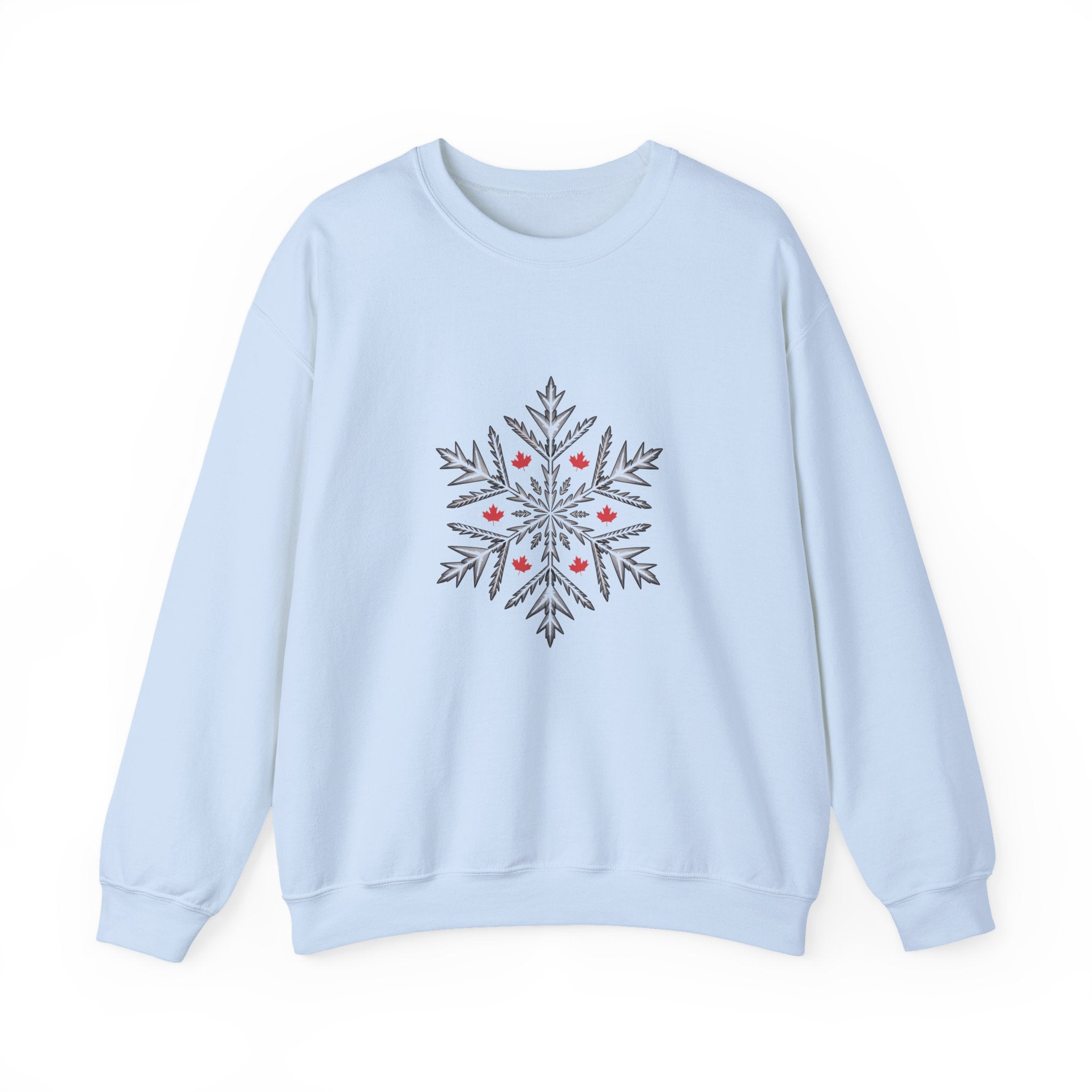 Minimal Snowflake Design with Red Berry Accents - Sweatshirt