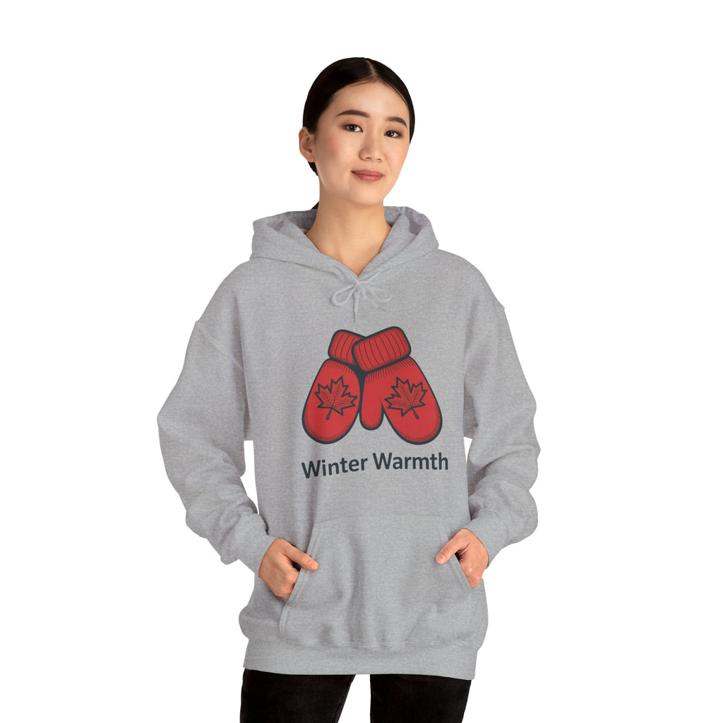 Winter Warmth Hoodie — Red Maple Mittens Cozy Winter Sweatshirt
