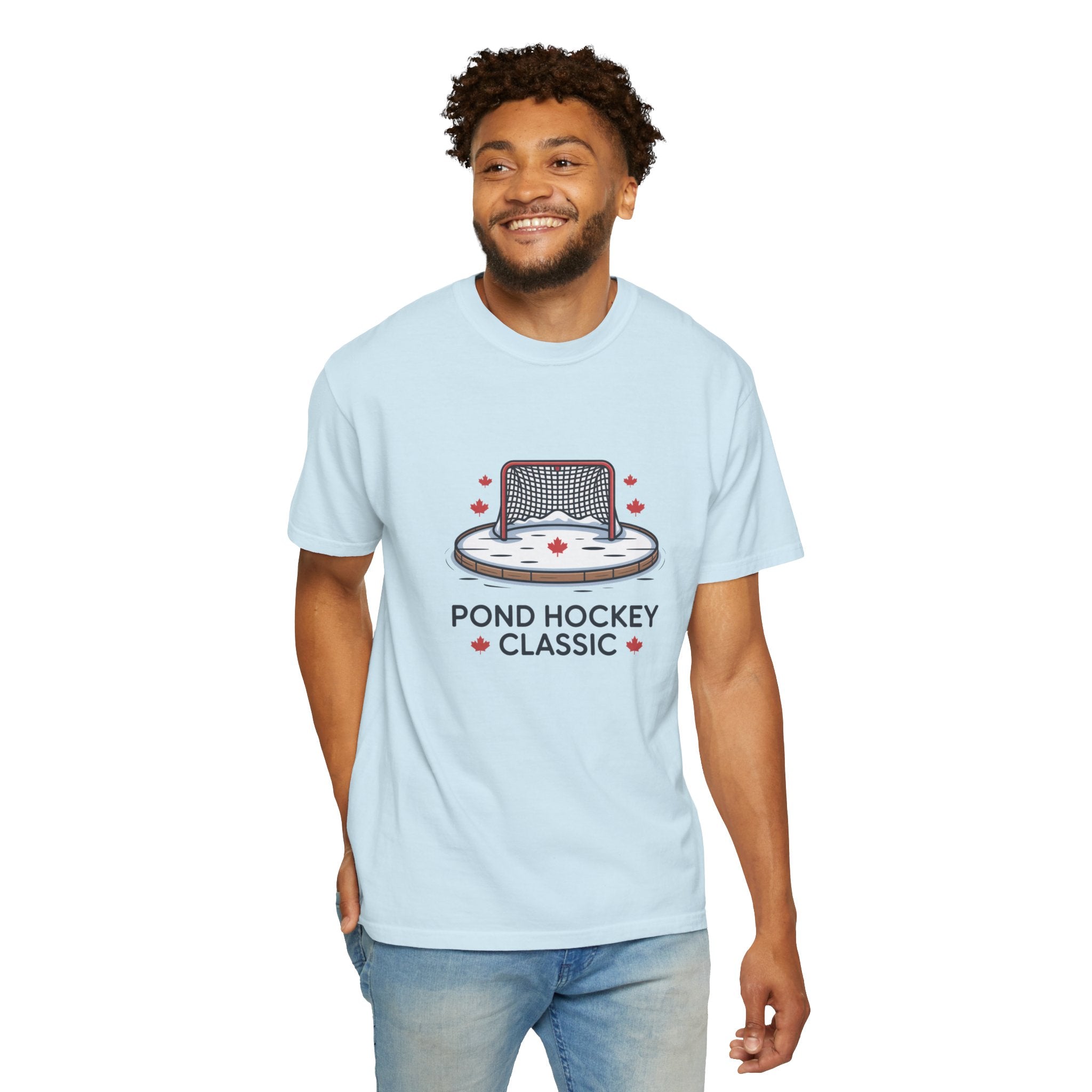 Pond Hockey Classic T-Shirt — Retro Ice Rink Hockey Graphic Tee