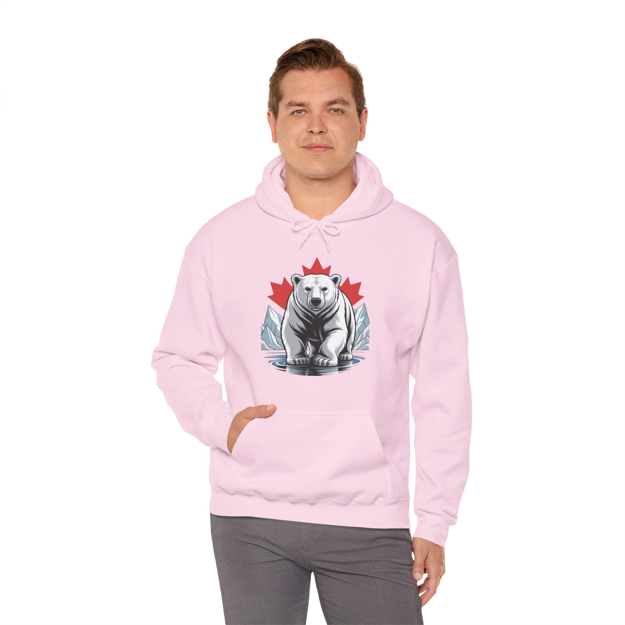 Polar Bear Maple Hoodie – Canadian Pride Winter Pullover