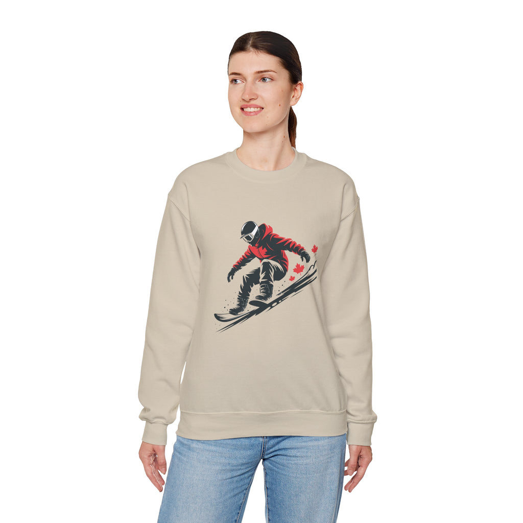 Snowboarder Graphic Sweatshirt – Red Jacket Winter Snowboarding Crewneck