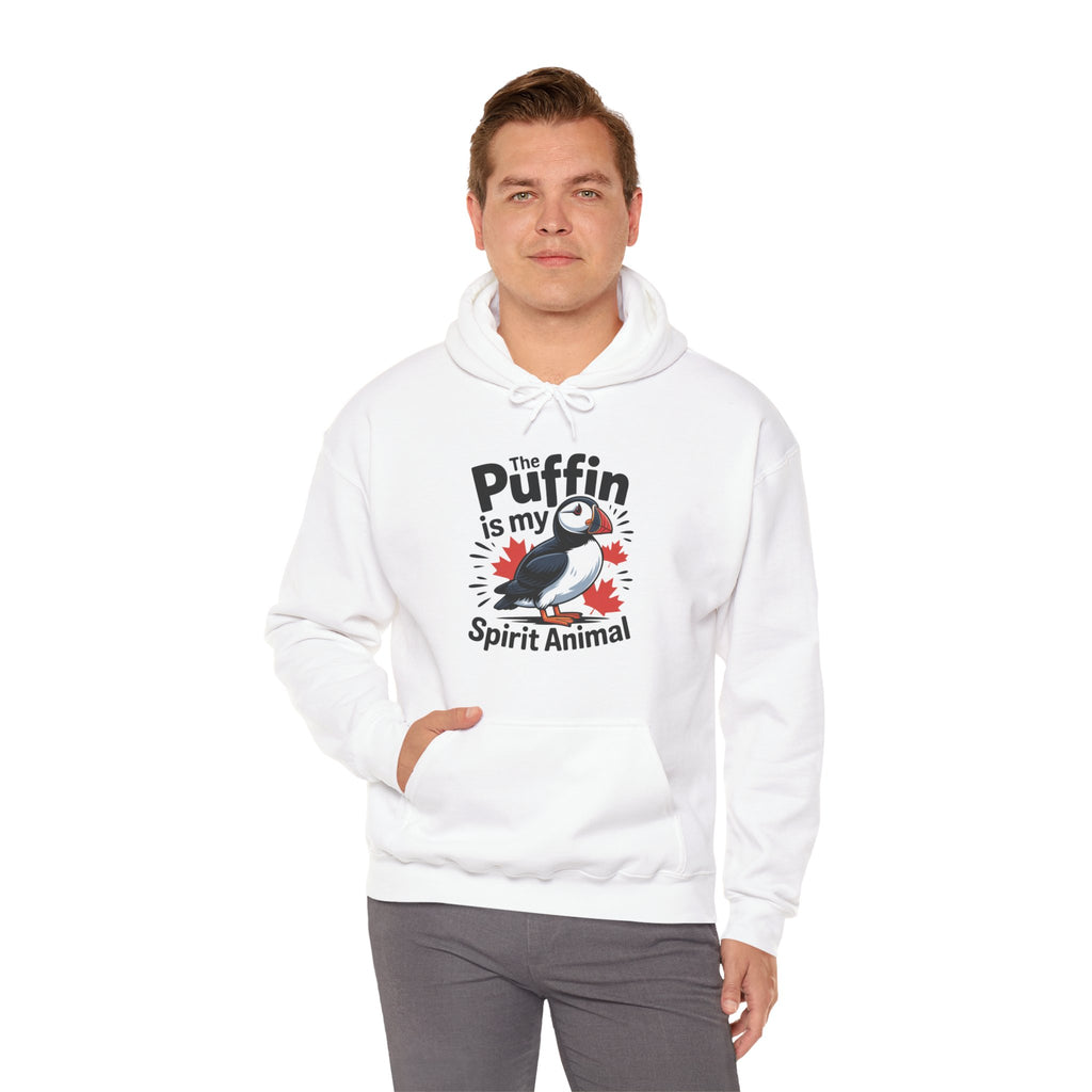 Puffin Spirit Animal Hoodie — "The Puffin is my Spirit Animal" Cute Bird Graphic Hooded Sweatshirt