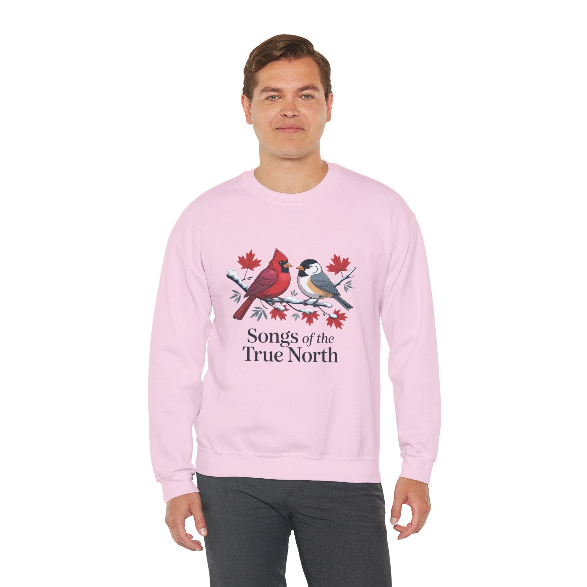 "Songs of the True North" Cardinal & Chickadee Canadian Crewneck Sweatshirt