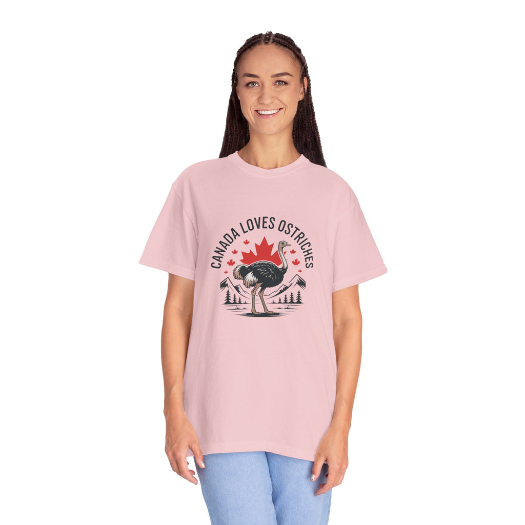 Canada Loves Ostriches T-Shirt — Canadian Novelty Graphic Tee
