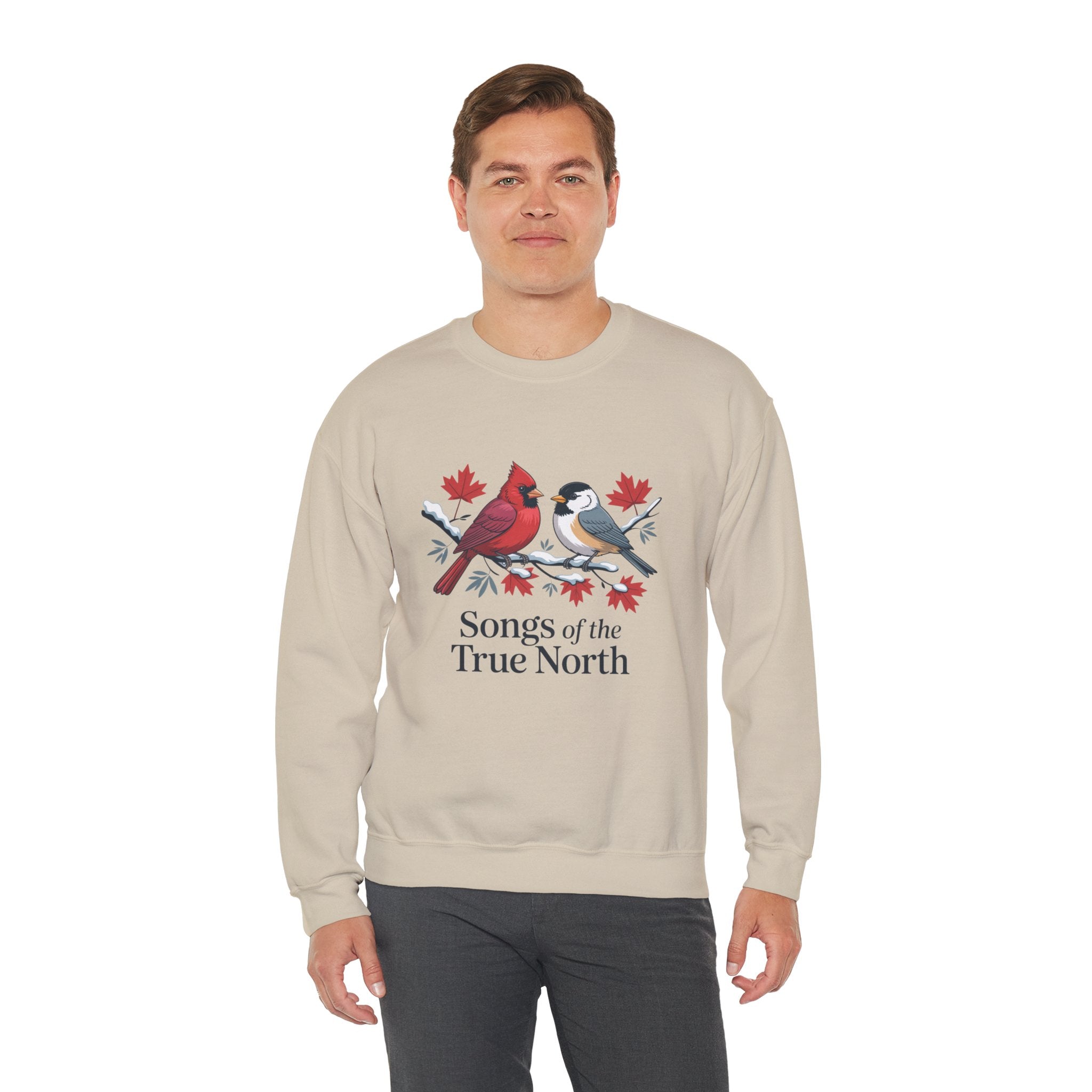"Songs of the True North" Cardinal & Chickadee Canadian Crewneck Sweatshirt
