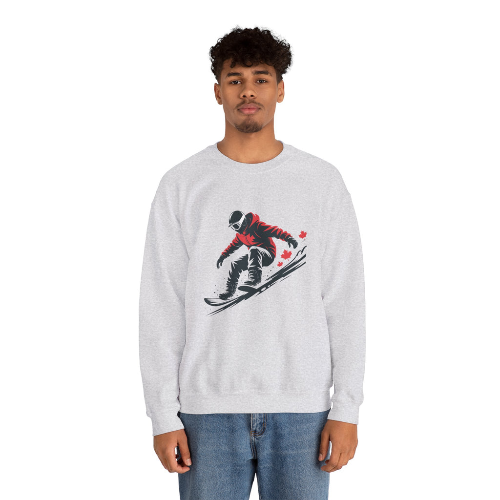 Snowboarder Graphic Sweatshirt – Red Jacket Winter Snowboarding Crewneck