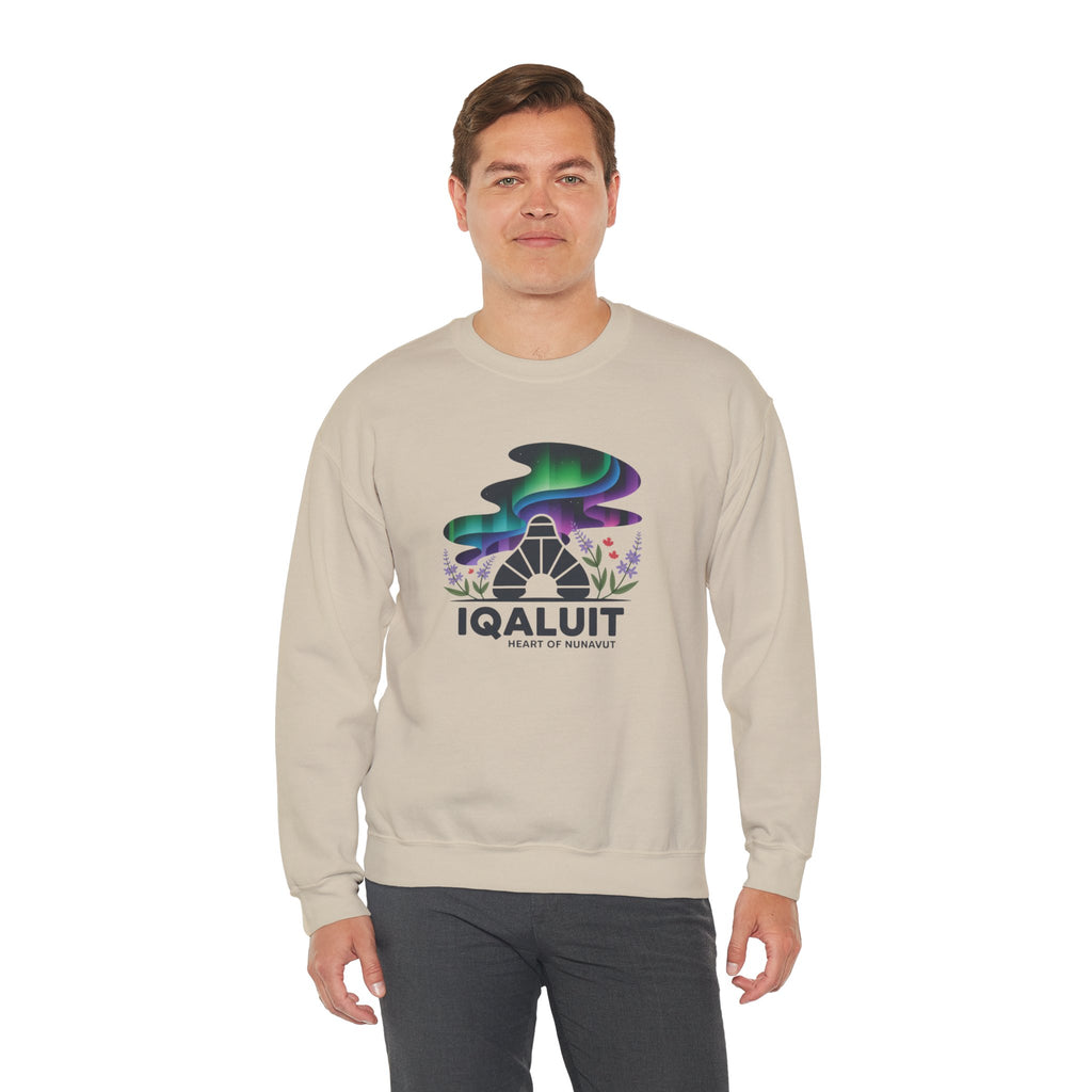 Iqaluit Northern Lights Sweatshirt – Heart of Nunavut Souvenir Crewneck