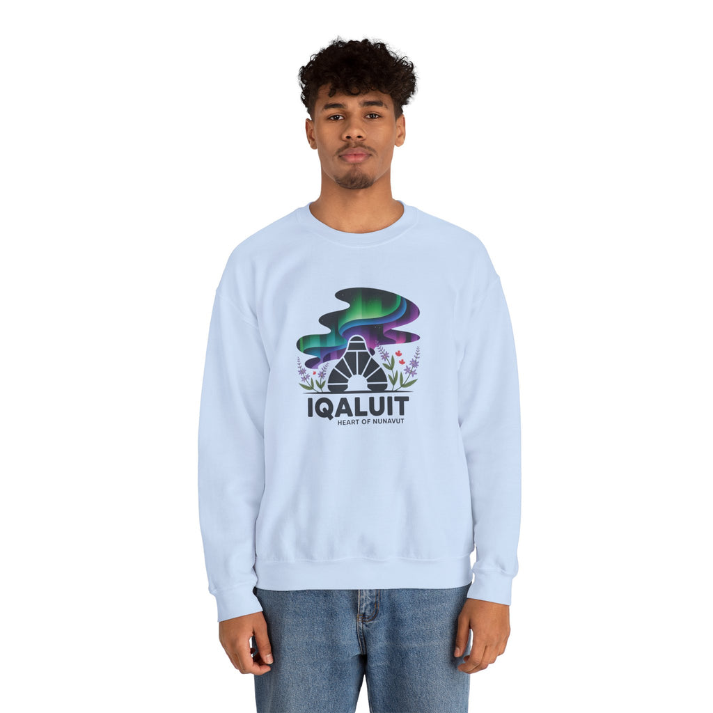 Iqaluit Northern Lights Sweatshirt – Heart of Nunavut Souvenir Crewneck
