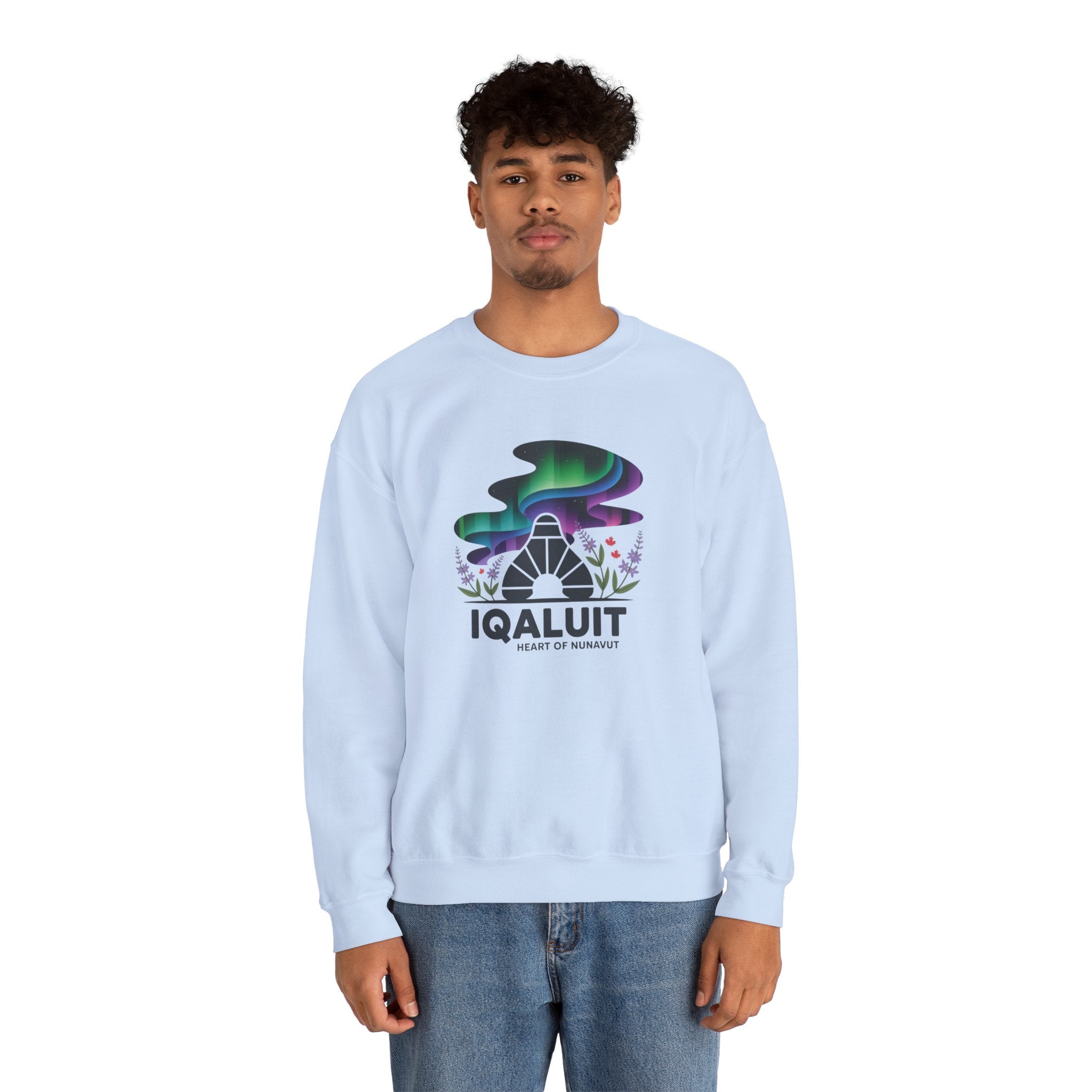 Iqaluit Northern Lights Sweatshirt – Heart of Nunavut Souvenir Crewneck