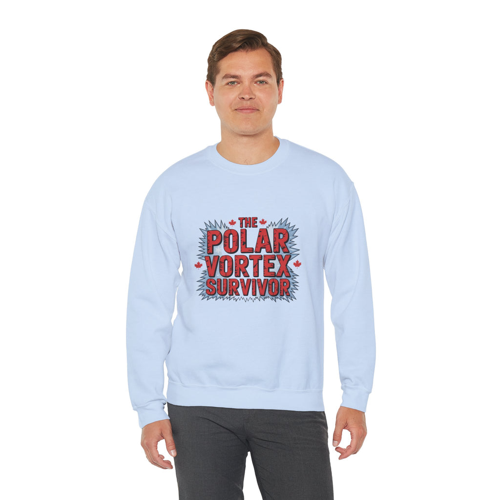 Polar Vortex Survivor Sweatshirt — Funny Winter Cold Weather Crewneck