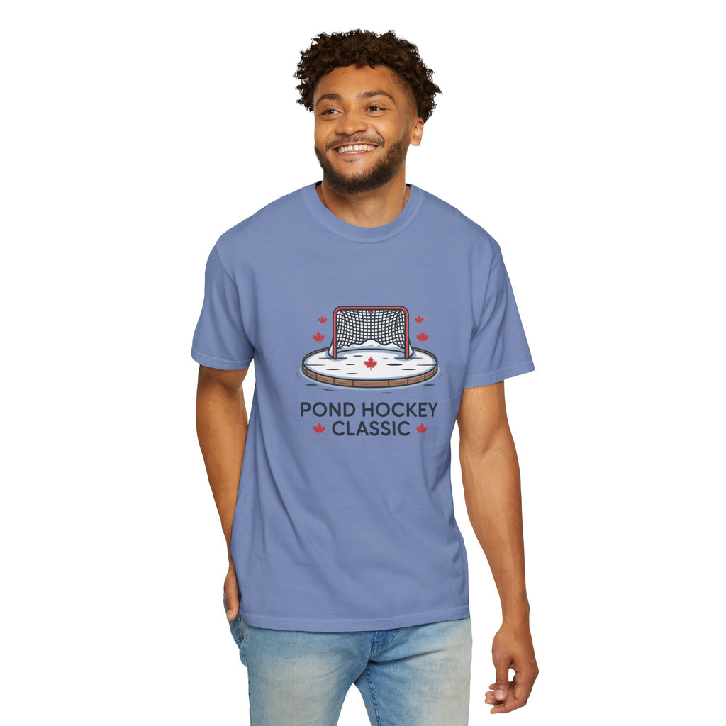 Pond Hockey Classic T-Shirt — Retro Ice Rink Hockey Graphic Tee